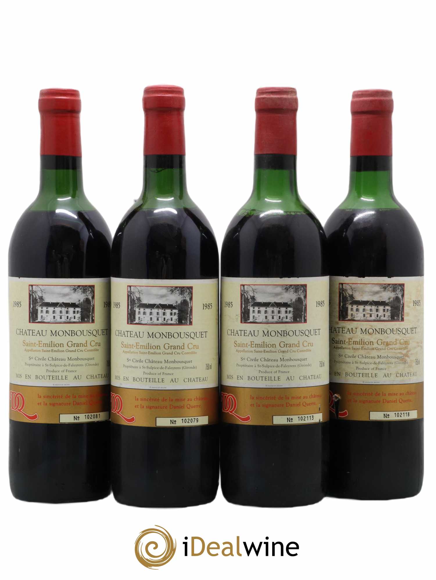 Château Monbousquet Grand Cru Classé 1985 - Lot de 4 bouteilles - 0