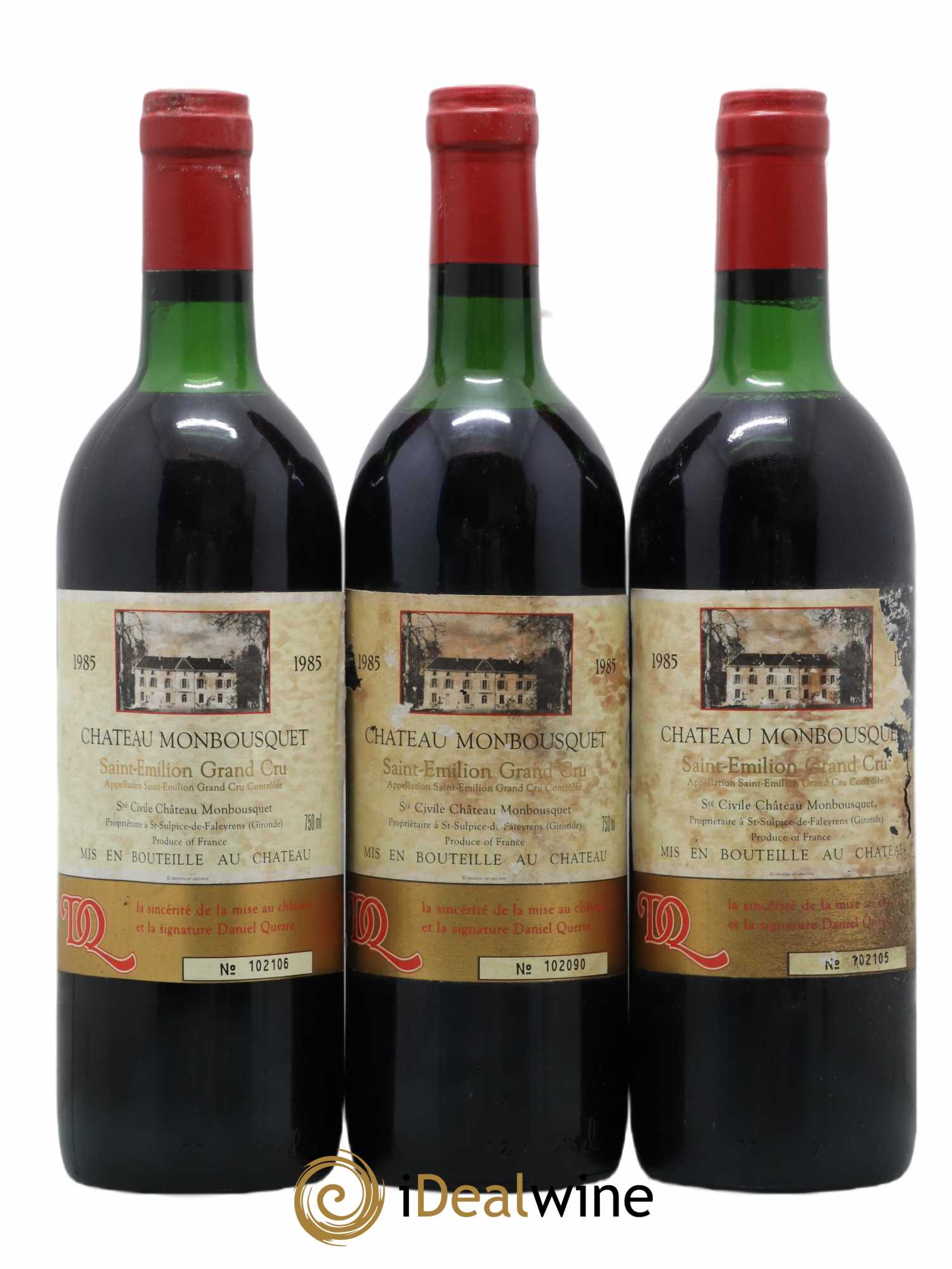Château Monbousquet Grand Cru Classé 1985 - Lot de 3 bouteilles - 0