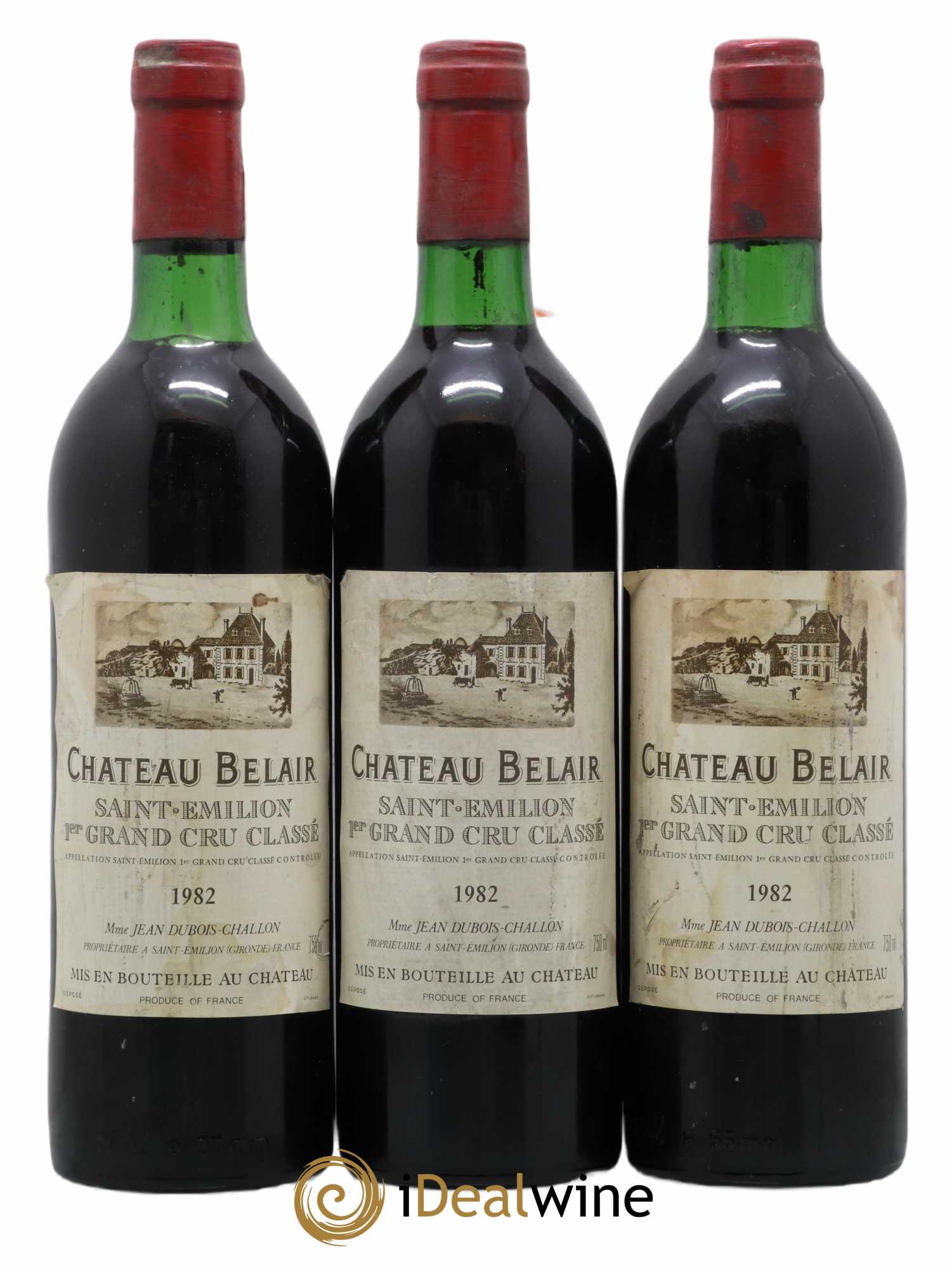 Château Belair (Belair-Monange) 1er Grand Cru Classé B 1982 - Lot de 3 bouteilles - 0