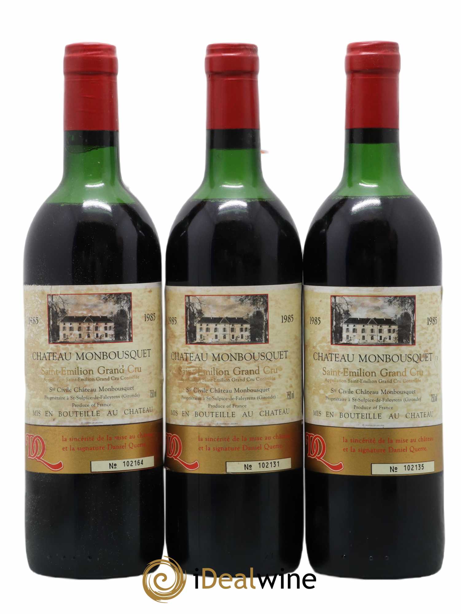 Château Monbousquet Grand Cru Classé 1985 - Lot de 3 bouteilles - 0