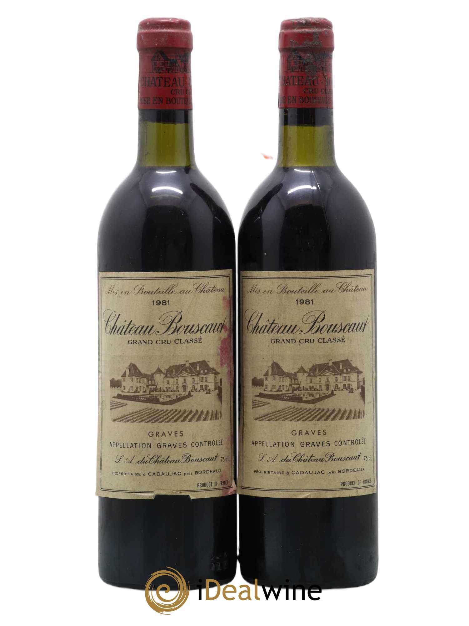 Château Bouscaut Cru Classé de Graves 1981 - Lot de 2 bouteilles - 0