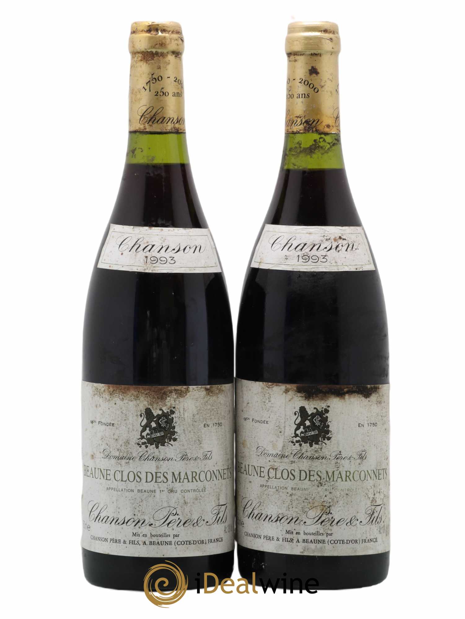 Beaune 1er Cru Clos des Marconnets Chanson 1993 - Lot de 2 bouteilles - 0