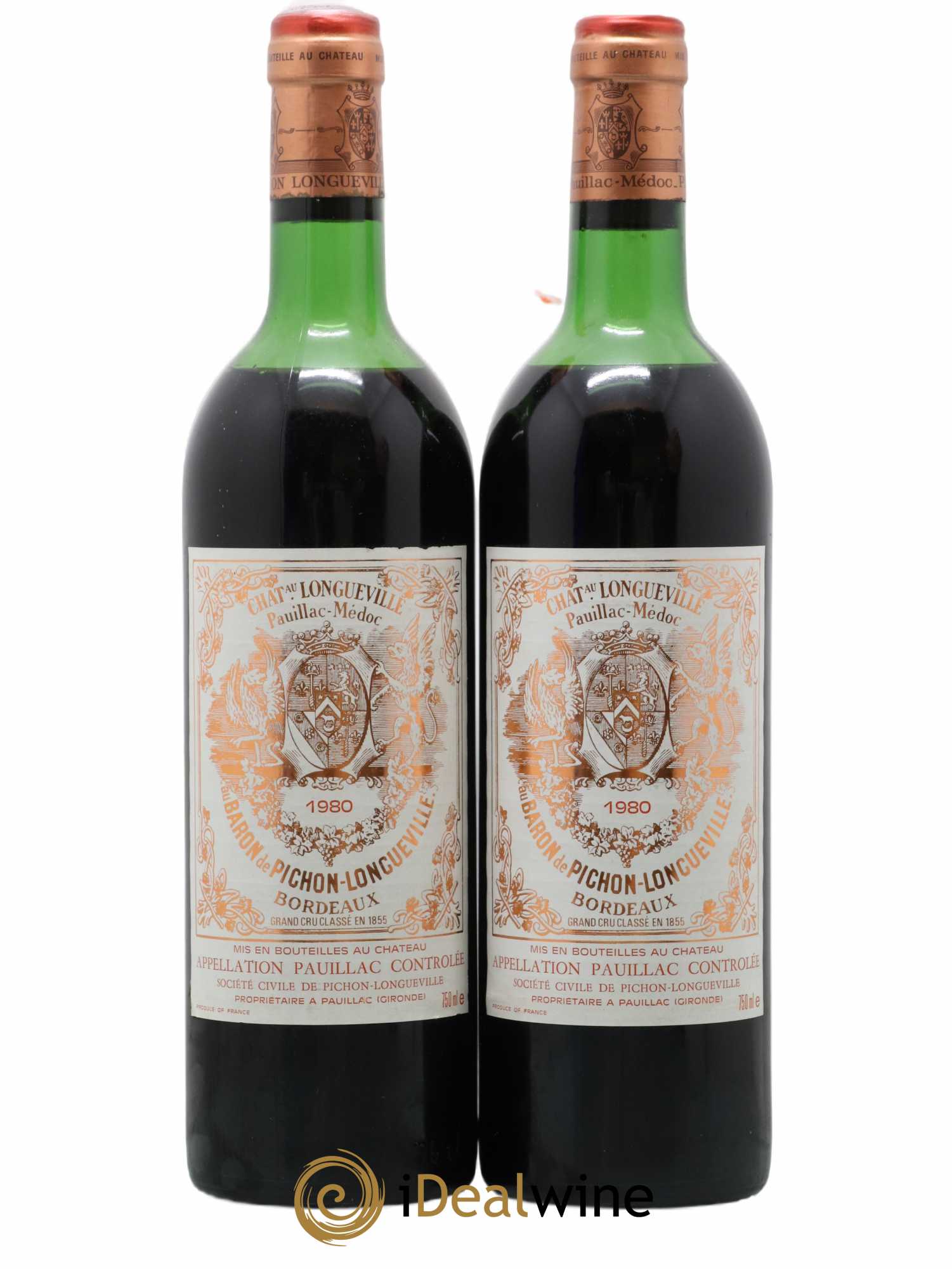 Pichon Longueville Baron 2ème Grand Cru Classé 1980 - Lot de 2 bouteilles - 0