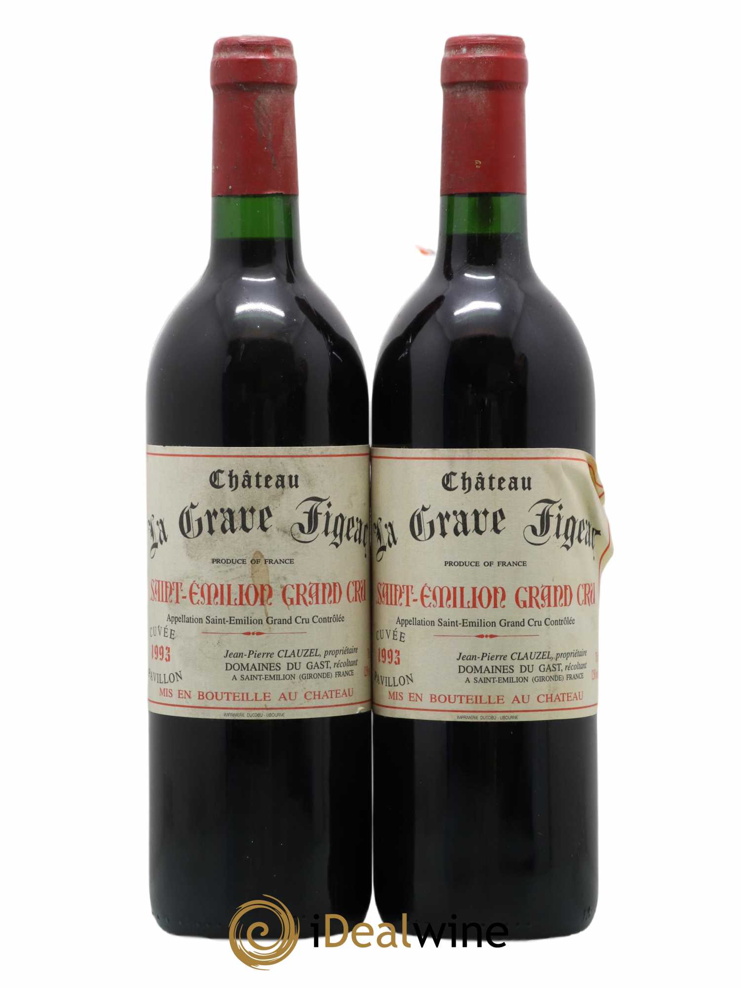 Saint-Émilion Grand Cru Château La Grave Figeac 1993 - Posten von 2 Flaschen - 0