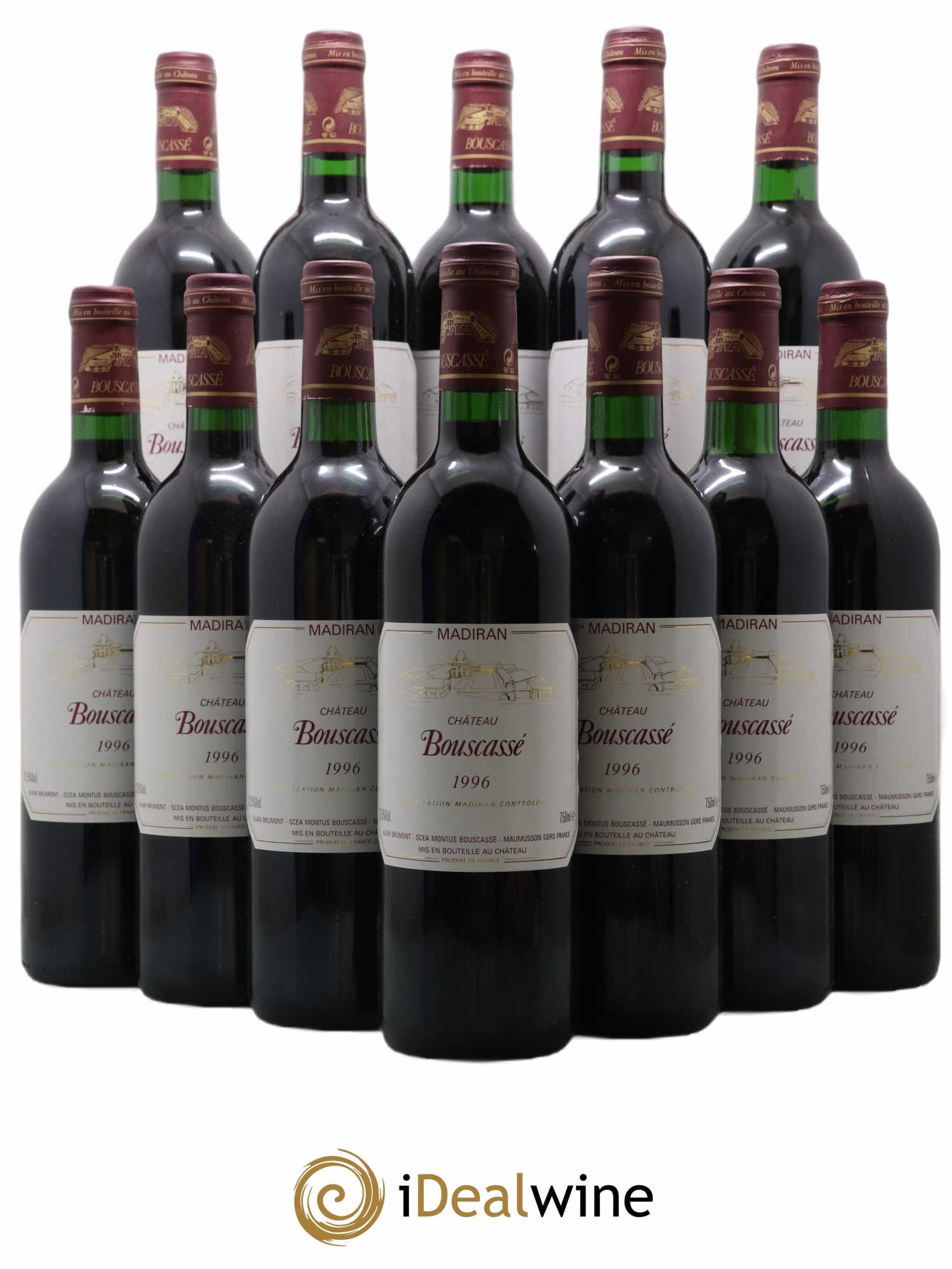 Madiran Château Bouscassé Alain Brumont 1996 - Lot de 12 bouteilles - 0
