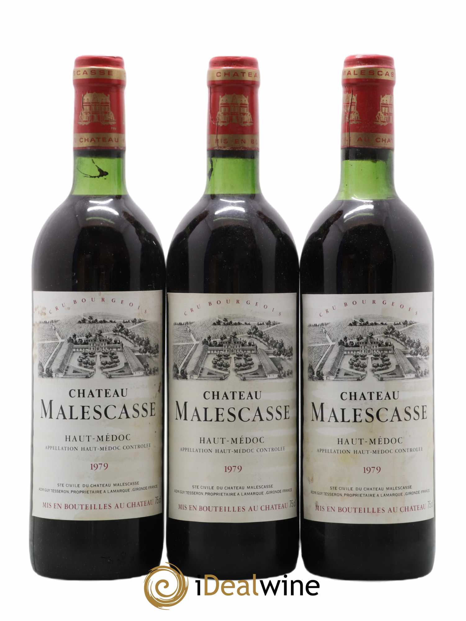 Château Malescasse Cru Bourgeois Exceptionnel 1979 - Lot de 3 bouteilles - 0