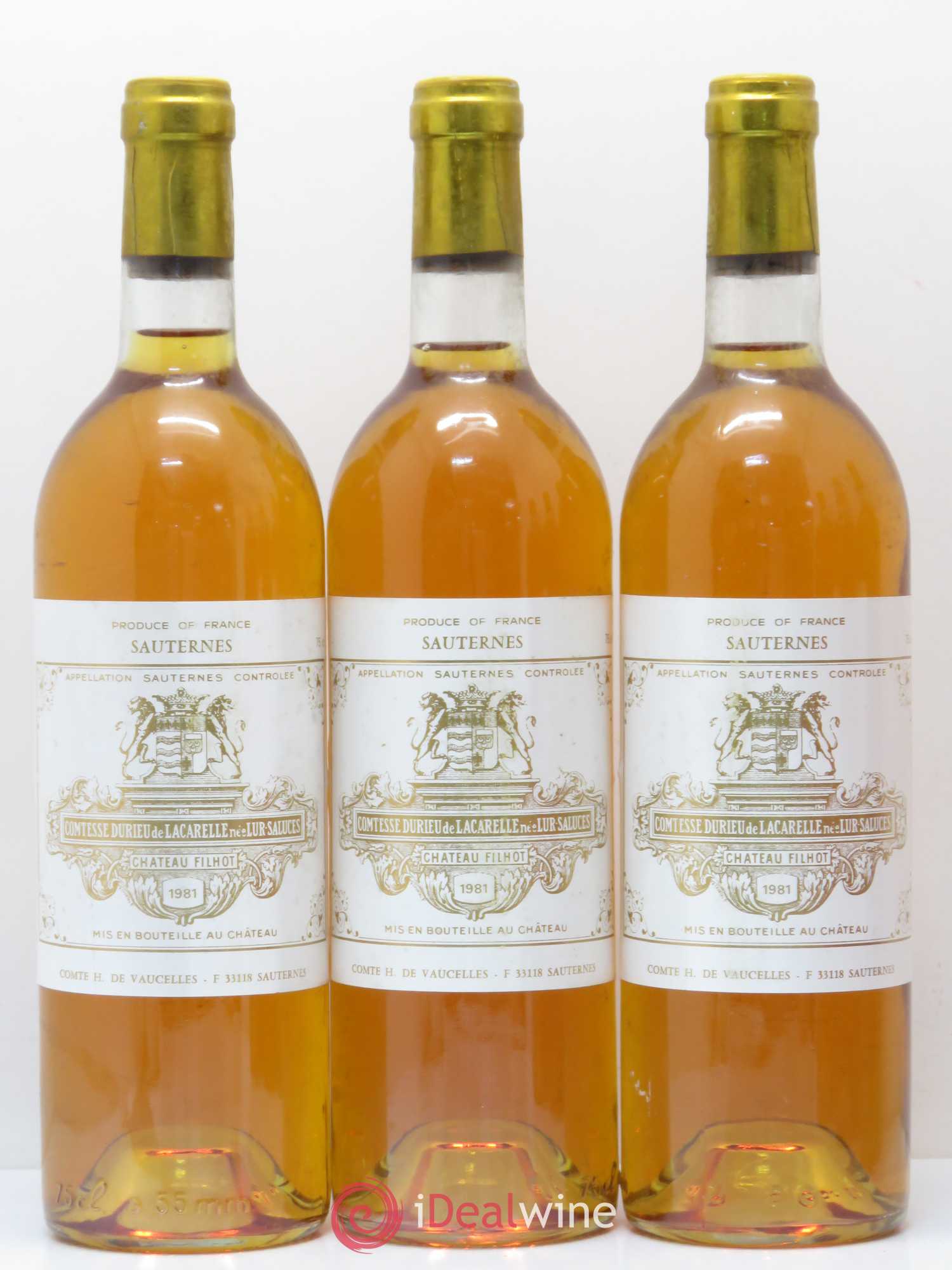 Château Filhot 2ème Grand Cru Classé 1981 - Lotto di 6 bottiglie - 1