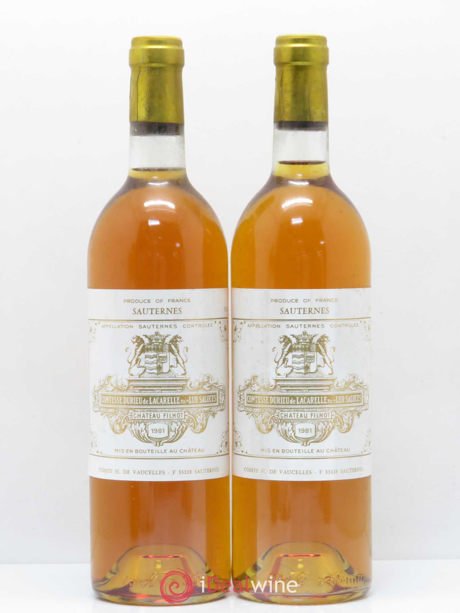Château Filhot 2ème Grand Cru Classé 1981 - Lotto di 2 bottiglie - 0