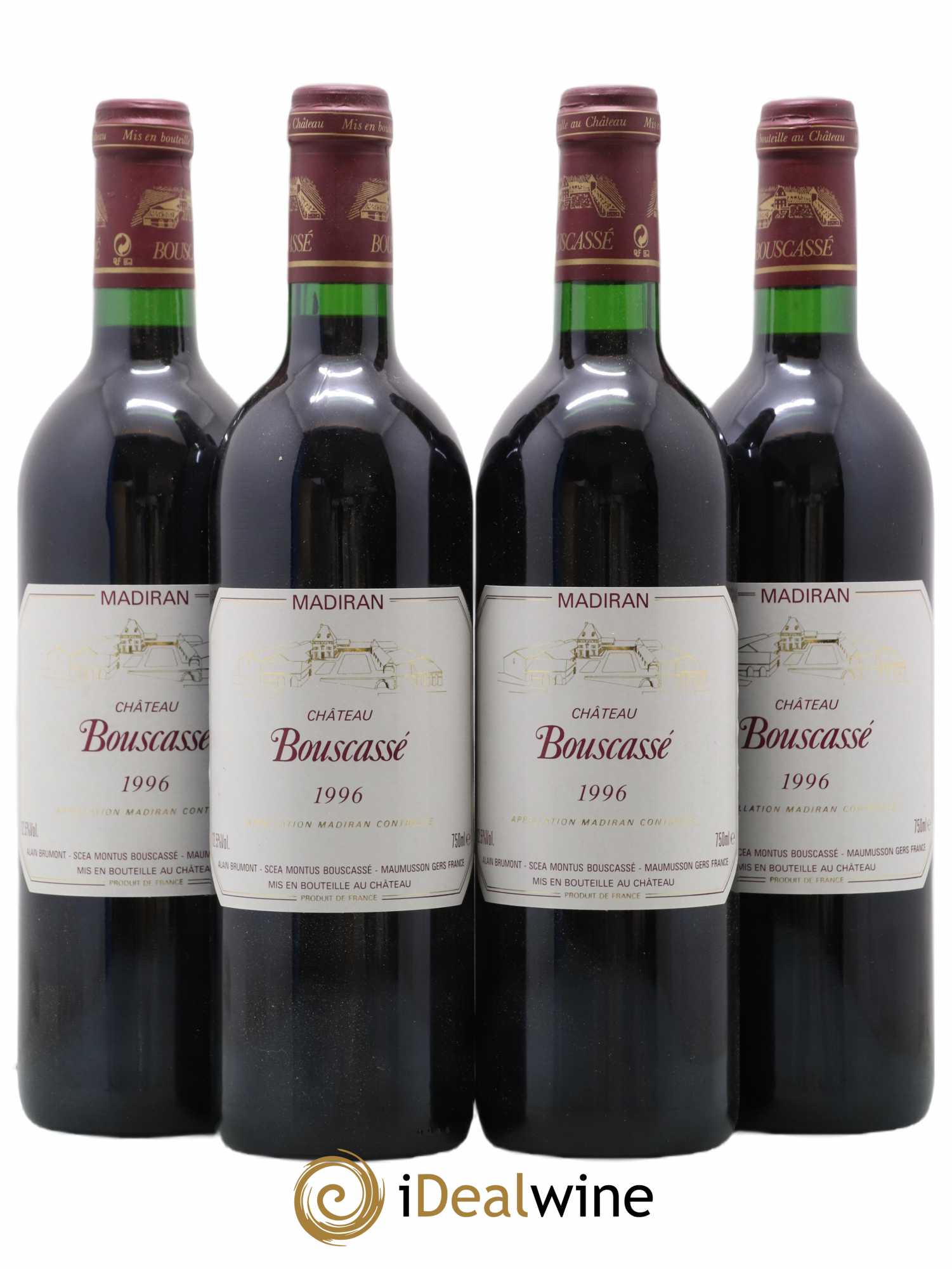 Madiran Château Bouscassé Alain Brumont 1996 - Lot de 4 bouteilles - 0