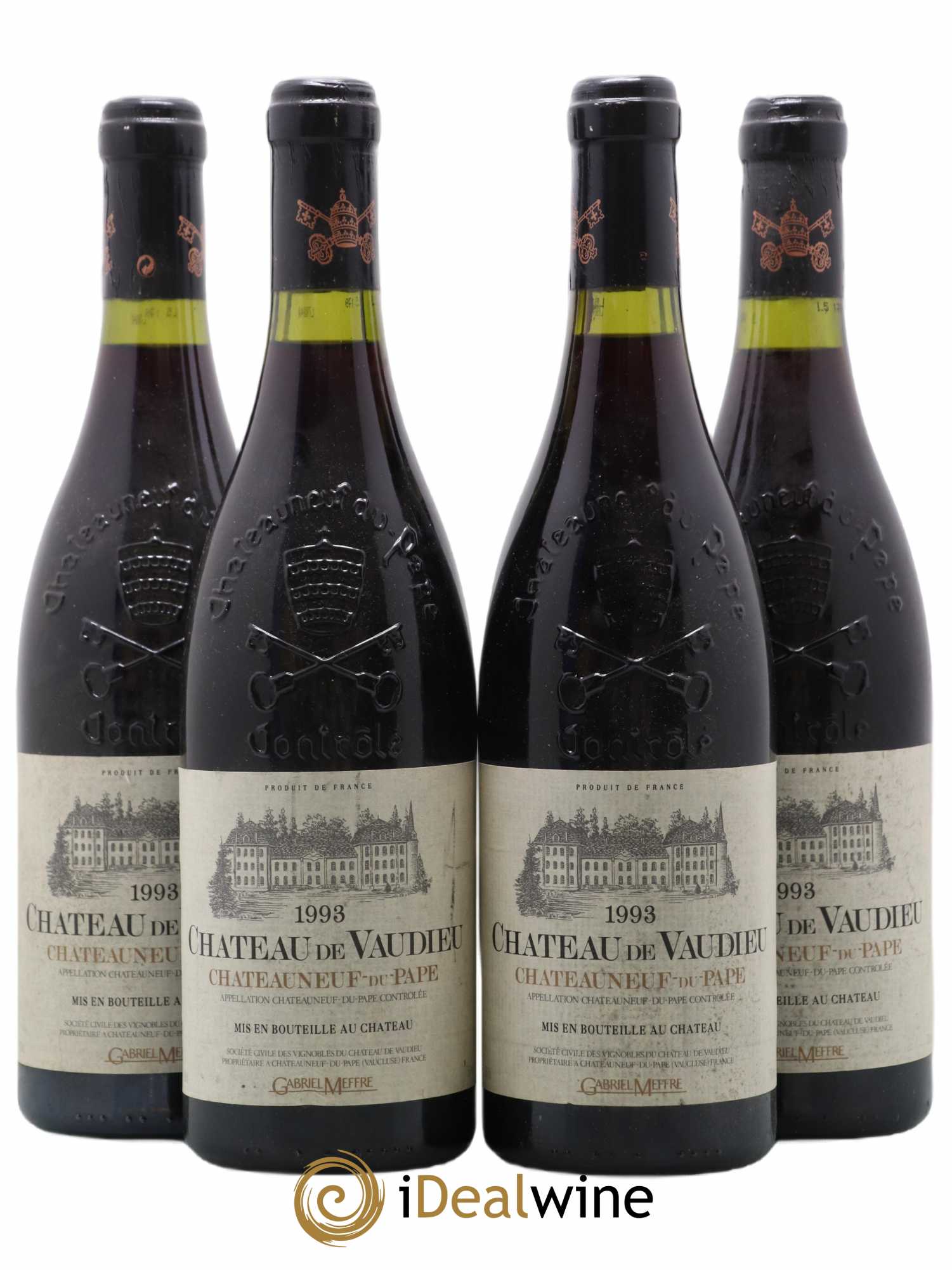 Châteauneuf-du-Pape Château de Vaudieu 1993 - Lot de 4 bouteilles - 0