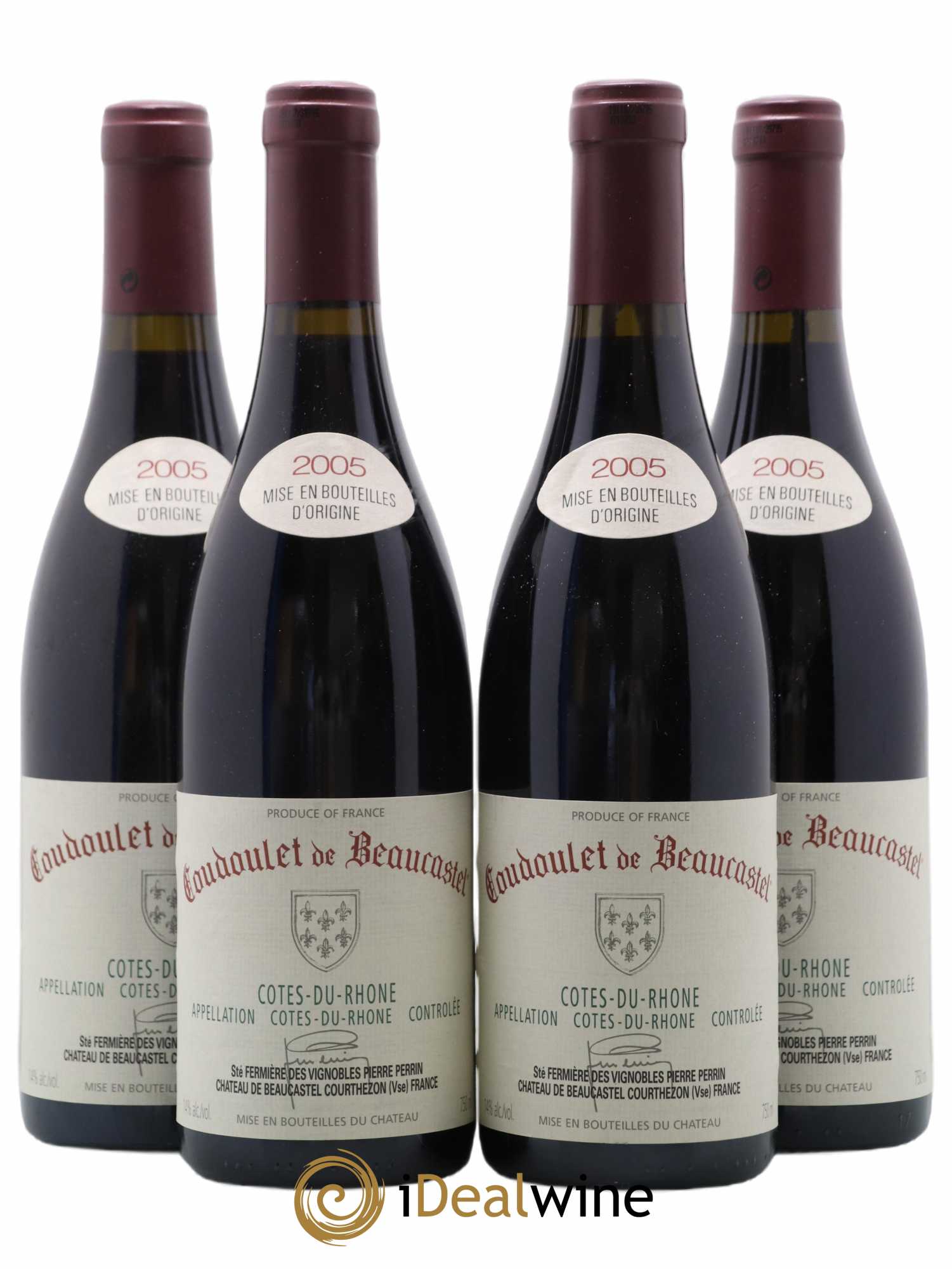 Côtes-du-Rhône Coudoulet de Beaucastel Famille Perrin 2005 - Lot de 4 bouteilles - 0