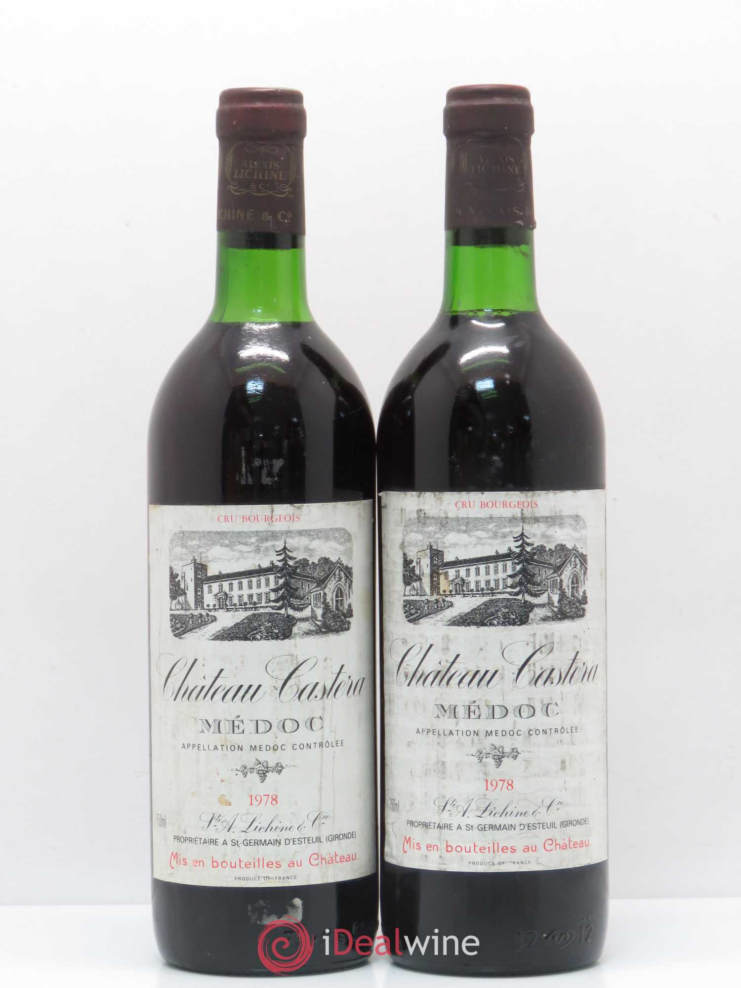 Château Castera Cru Bourgeois 1978 - Lot de 2 bouteilles - 0