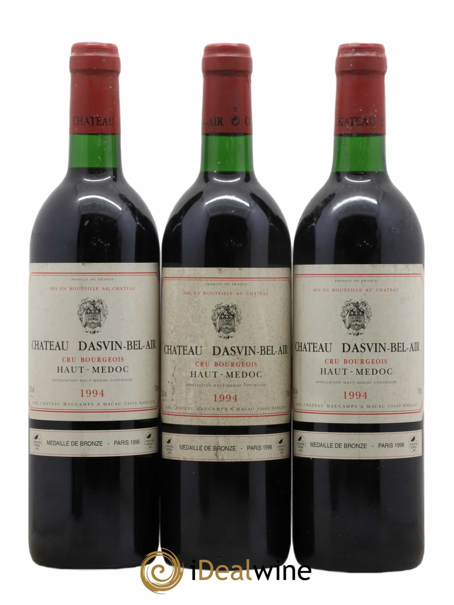 Haut Médoc Château Dasvin Bel-Air 1994 - Lot de 3 bouteilles - 0
