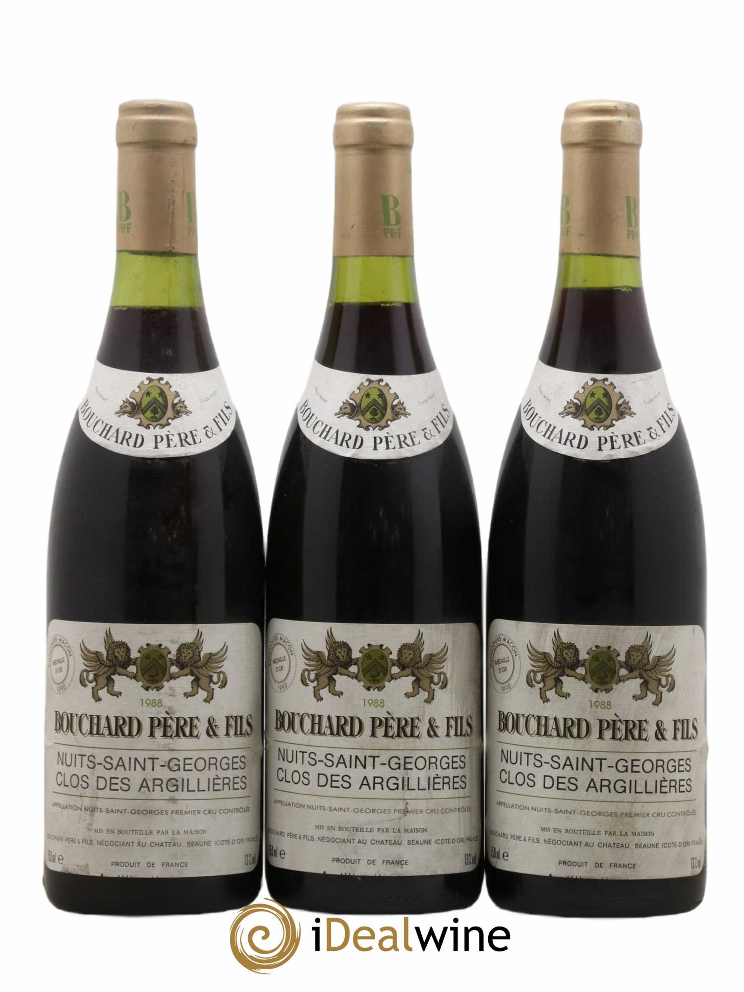 Nuits-Saint-Georges 1er Cru Clos des Argilieres Bouchard Père & Fils 1988 - Posten von 3 Flaschen - 0