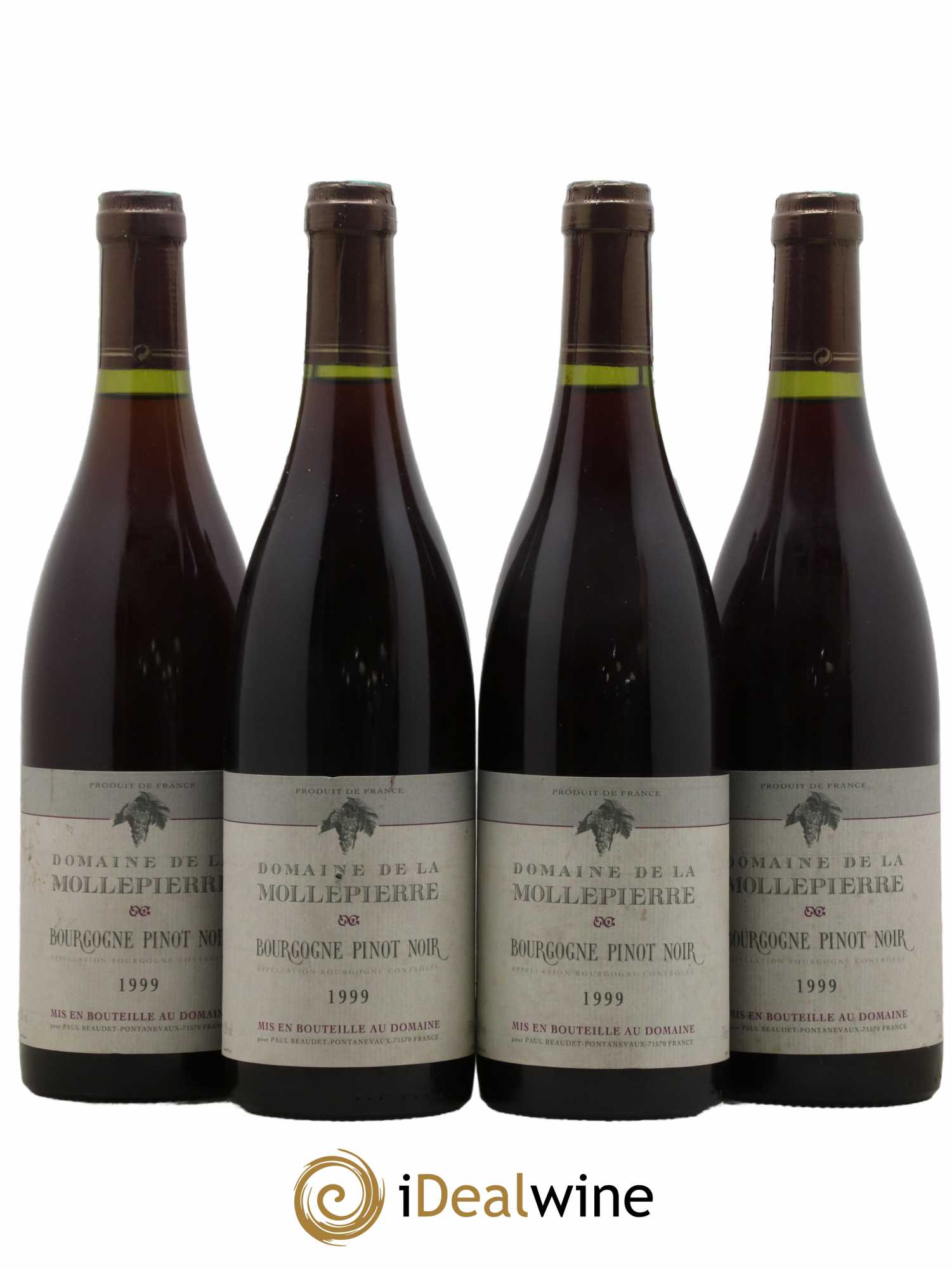 Bourgogne Pinot Noir Domaine de la Mollepierre 1999 - Lot de 4 bouteilles - 0