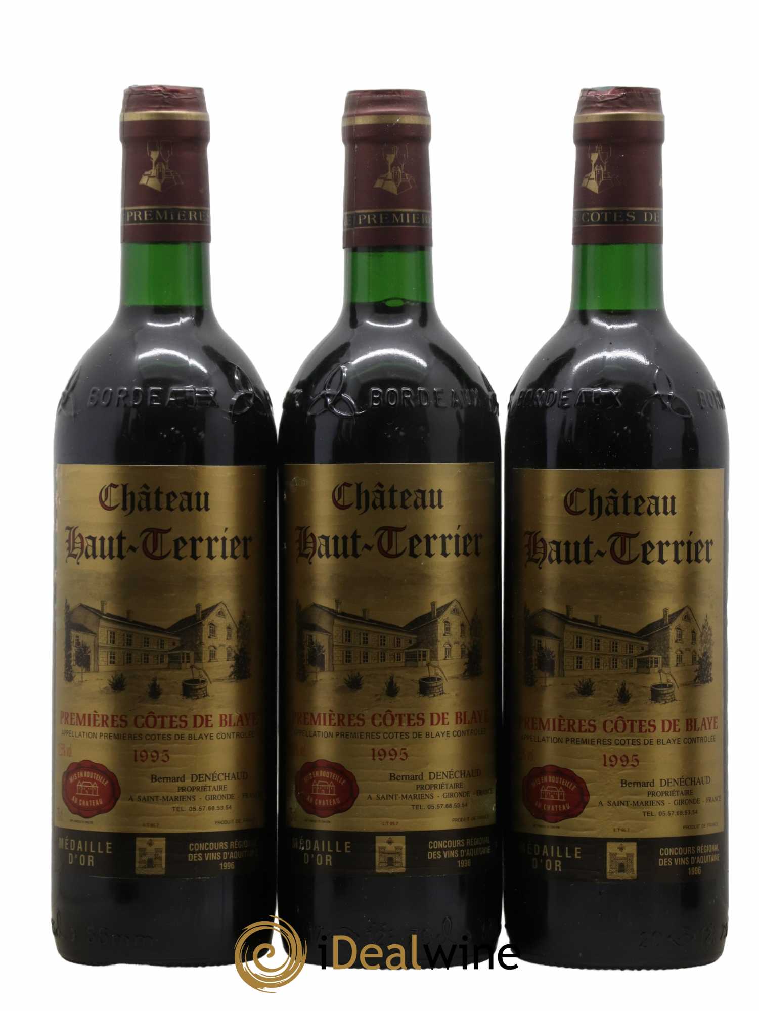 Premières-Côtes-de-Blaye (Blaye-Côtes-de-Bordeaux) Château Haut-Terrier 1995 - Lot de 6 bouteilles - 1