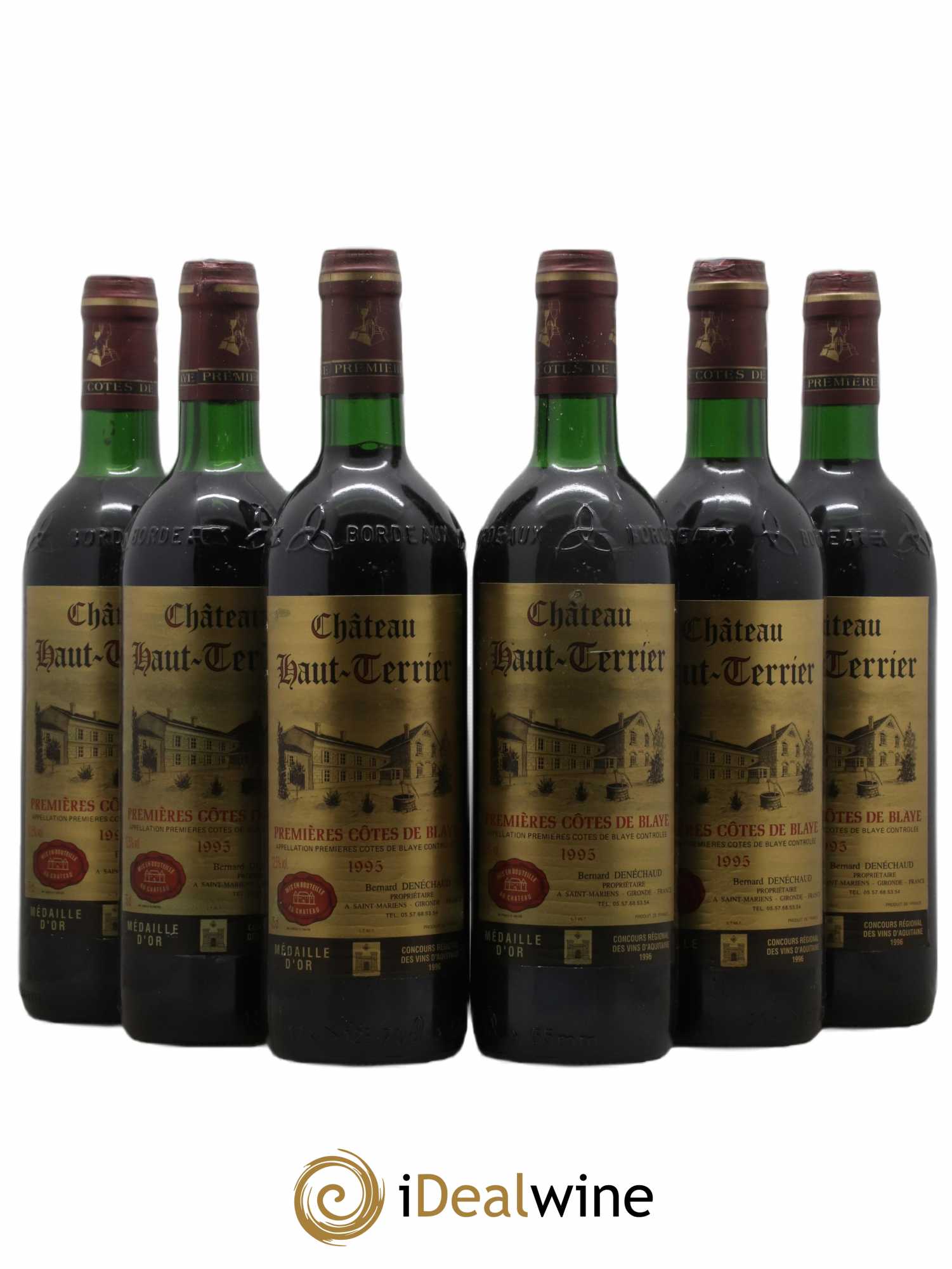 Premières-Côtes-de-Blaye (Blaye-Côtes-de-Bordeaux) Château Haut-Terrier 1995 - Lot de 6 bouteilles - 0