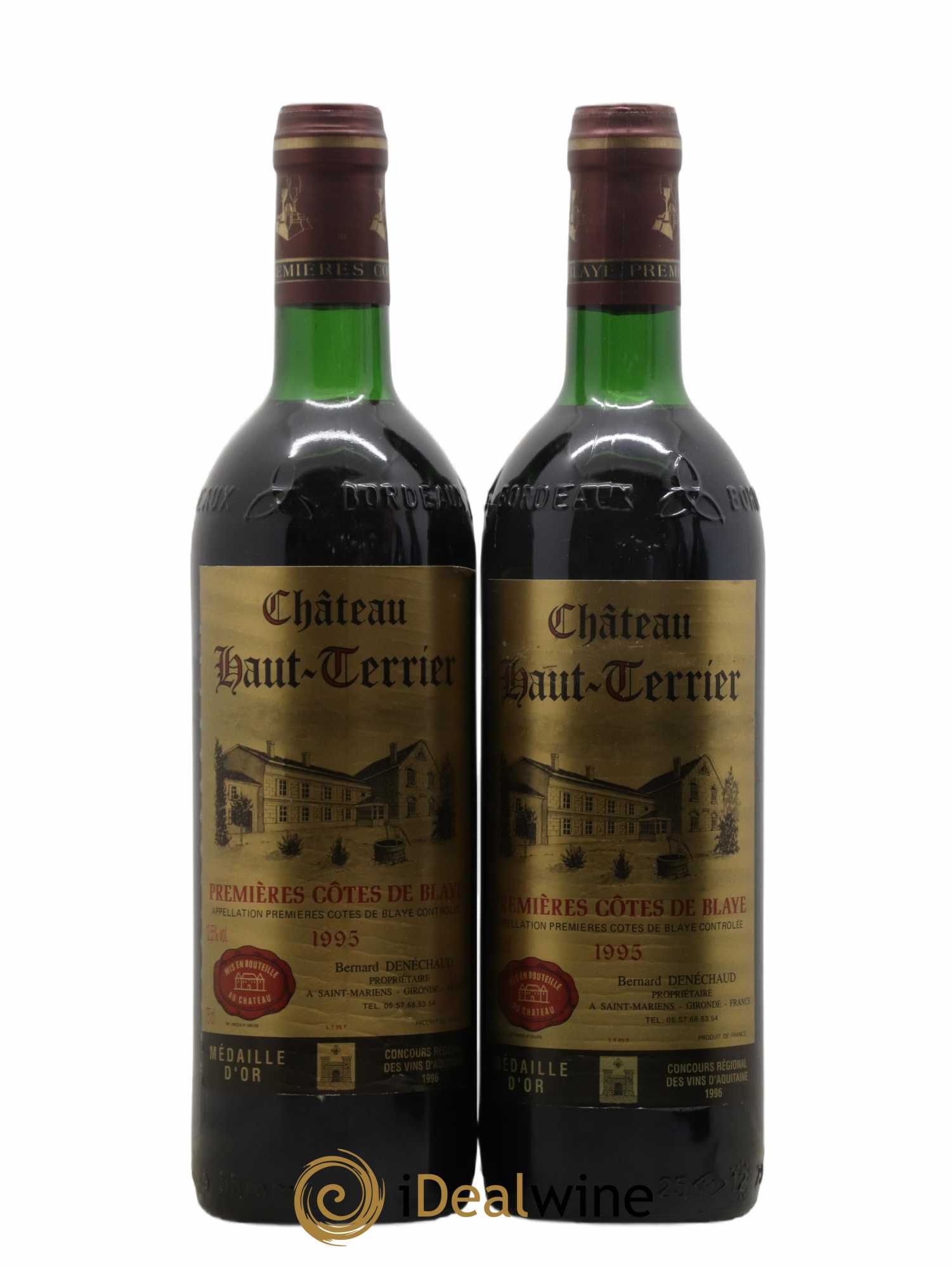 Premières-Côtes-de-Blaye (Blaye-Côtes-de-Bordeaux) Château Haut-Terrier 1995 - Lot de 2 bouteilles - 0