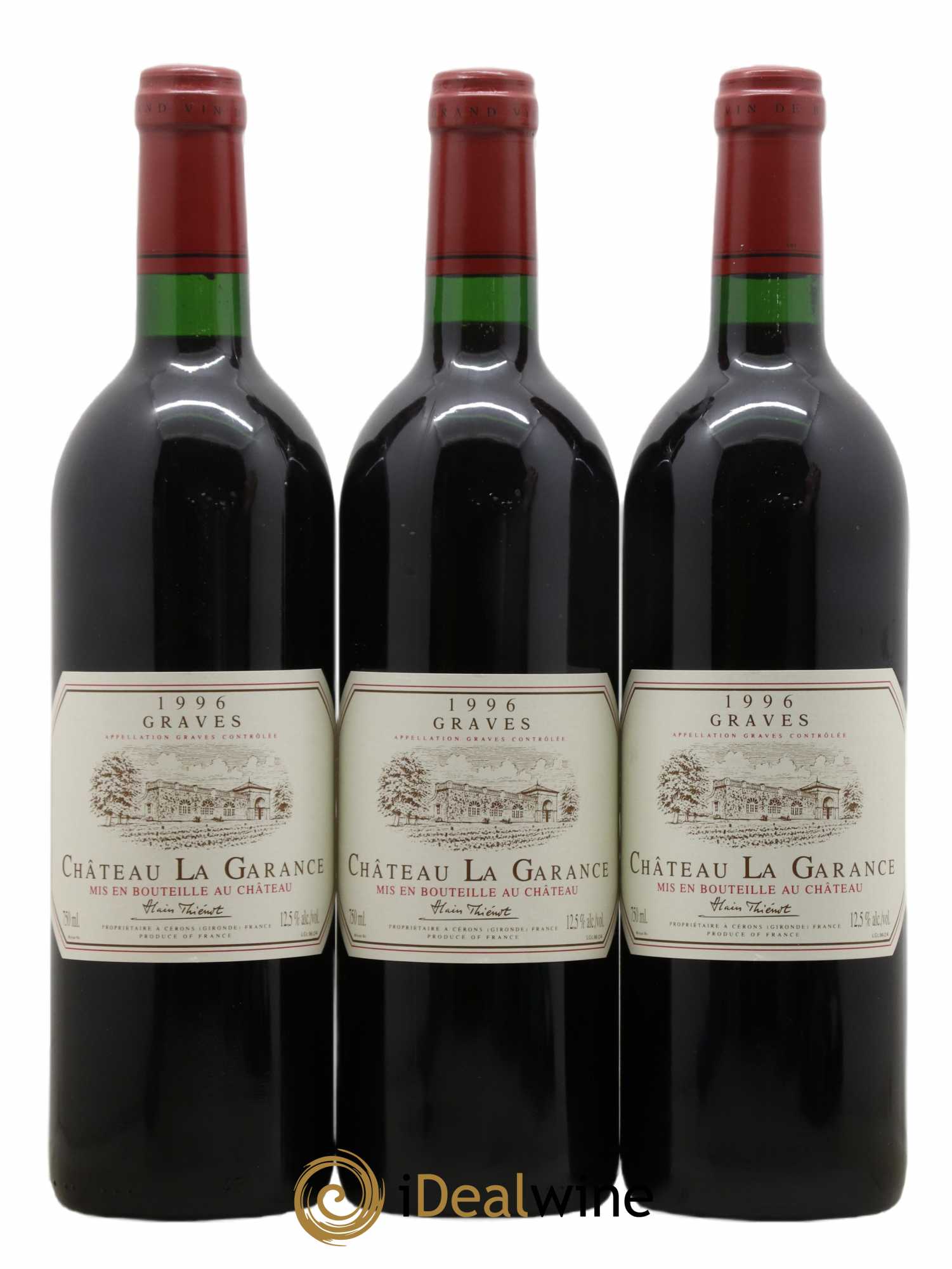 Graves Château La Garance 1996 - Lot de 3 bouteilles - 0