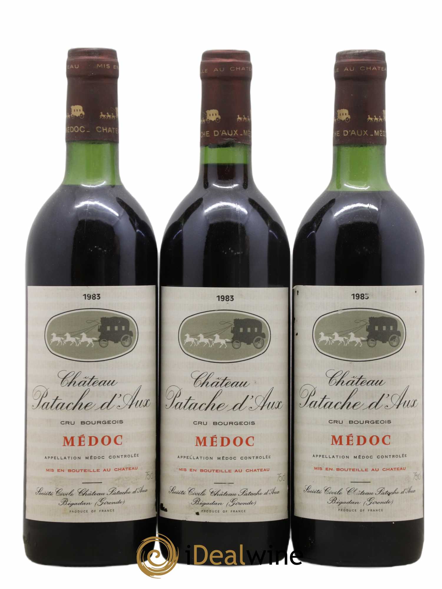 Château Patache d'Aux Cru Bourgeois 1947 - Lot de 3 bouteilles - 0