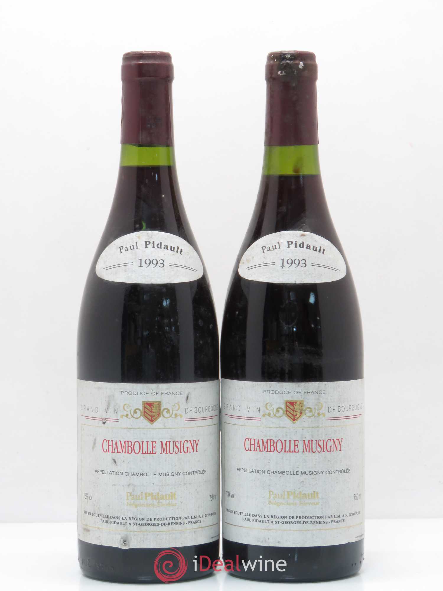 Chambolle-Musigny P. Pidault 1993 - Lot de 2 bouteilles - 0