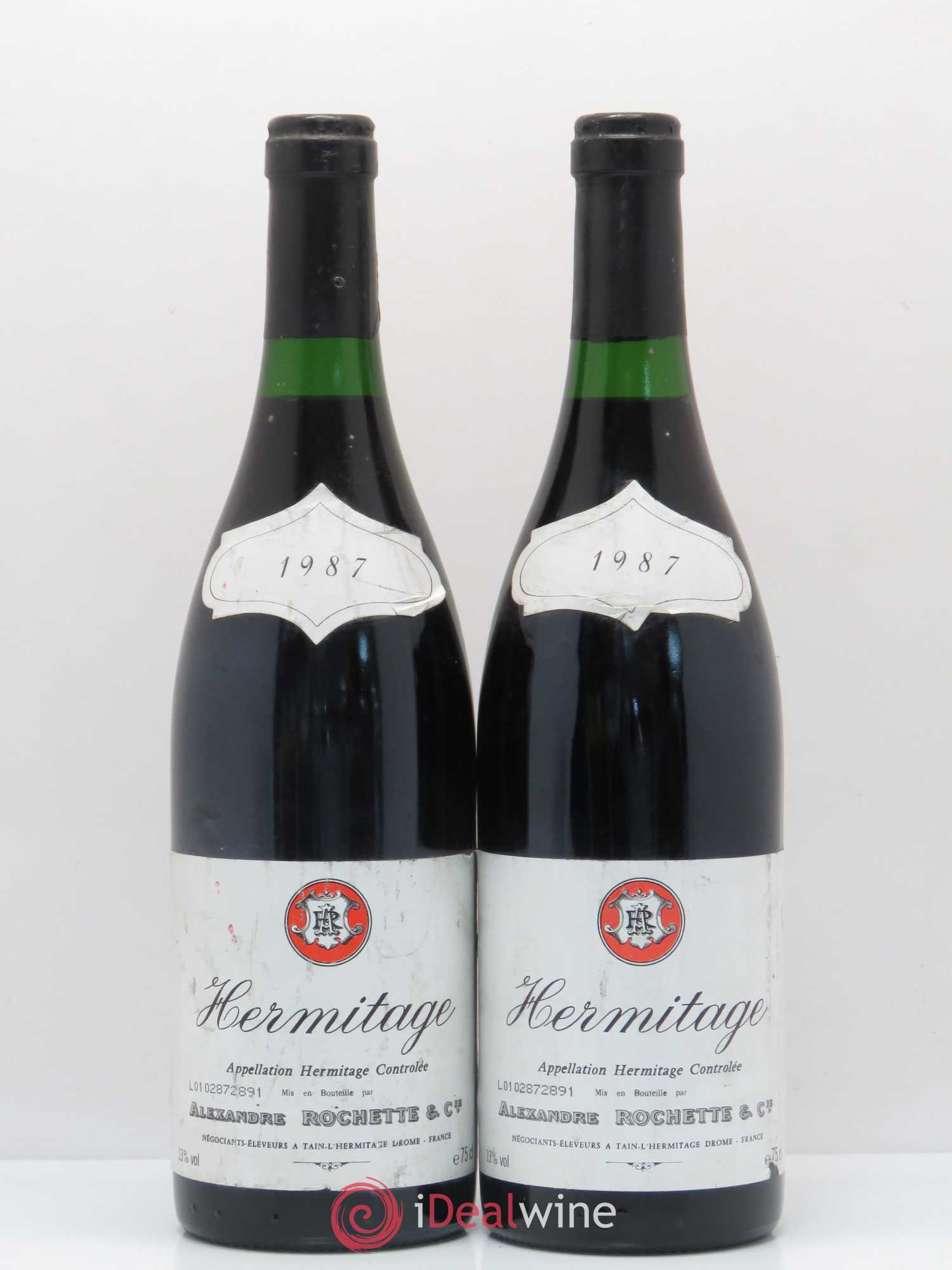 Hermitage A. Rochette & Cie 1987 - Lot de 2 bouteilles - 0