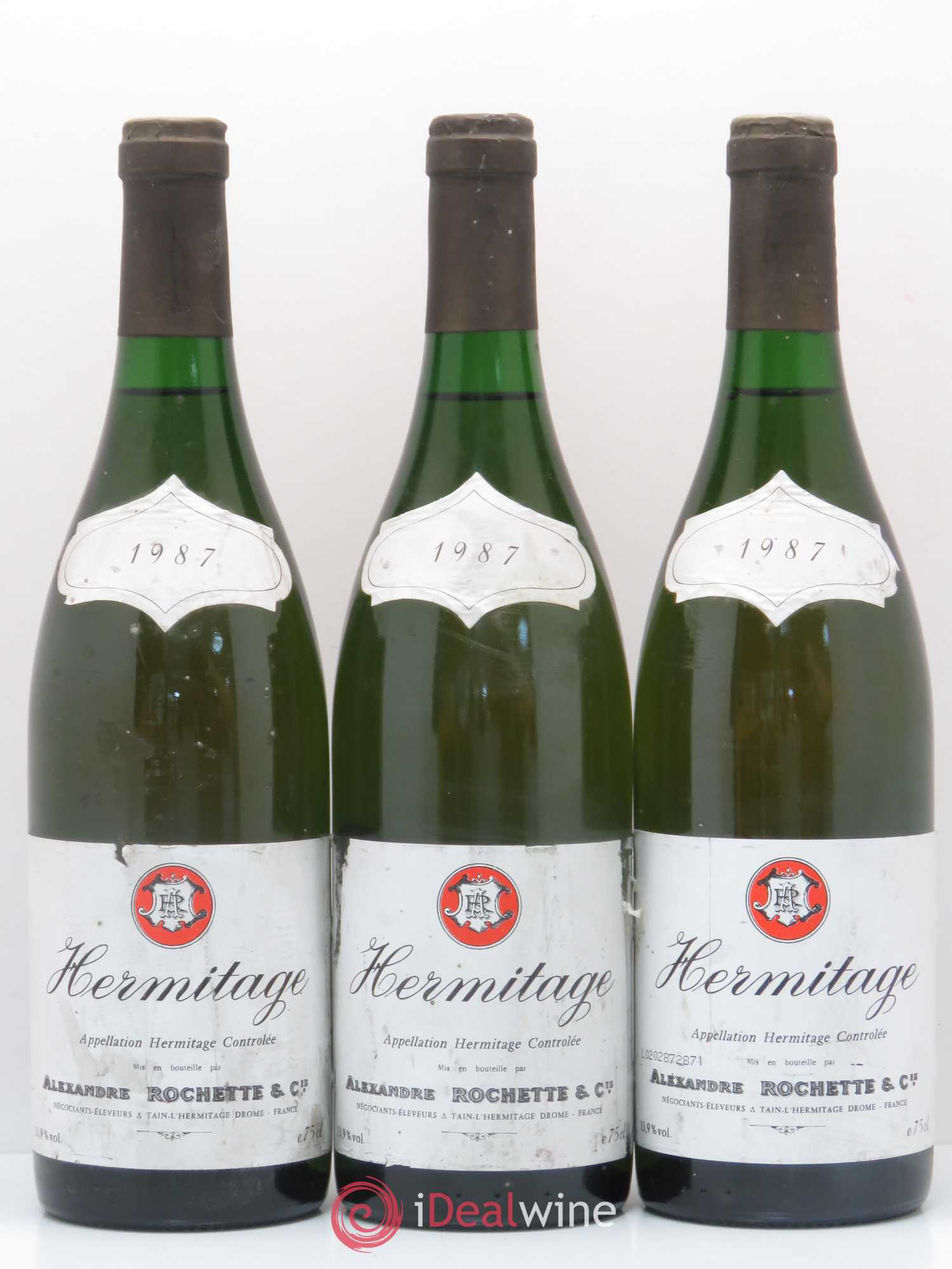 Hermitage A. Rochette & Cie 1987 - Lot de 3 bouteilles - 0