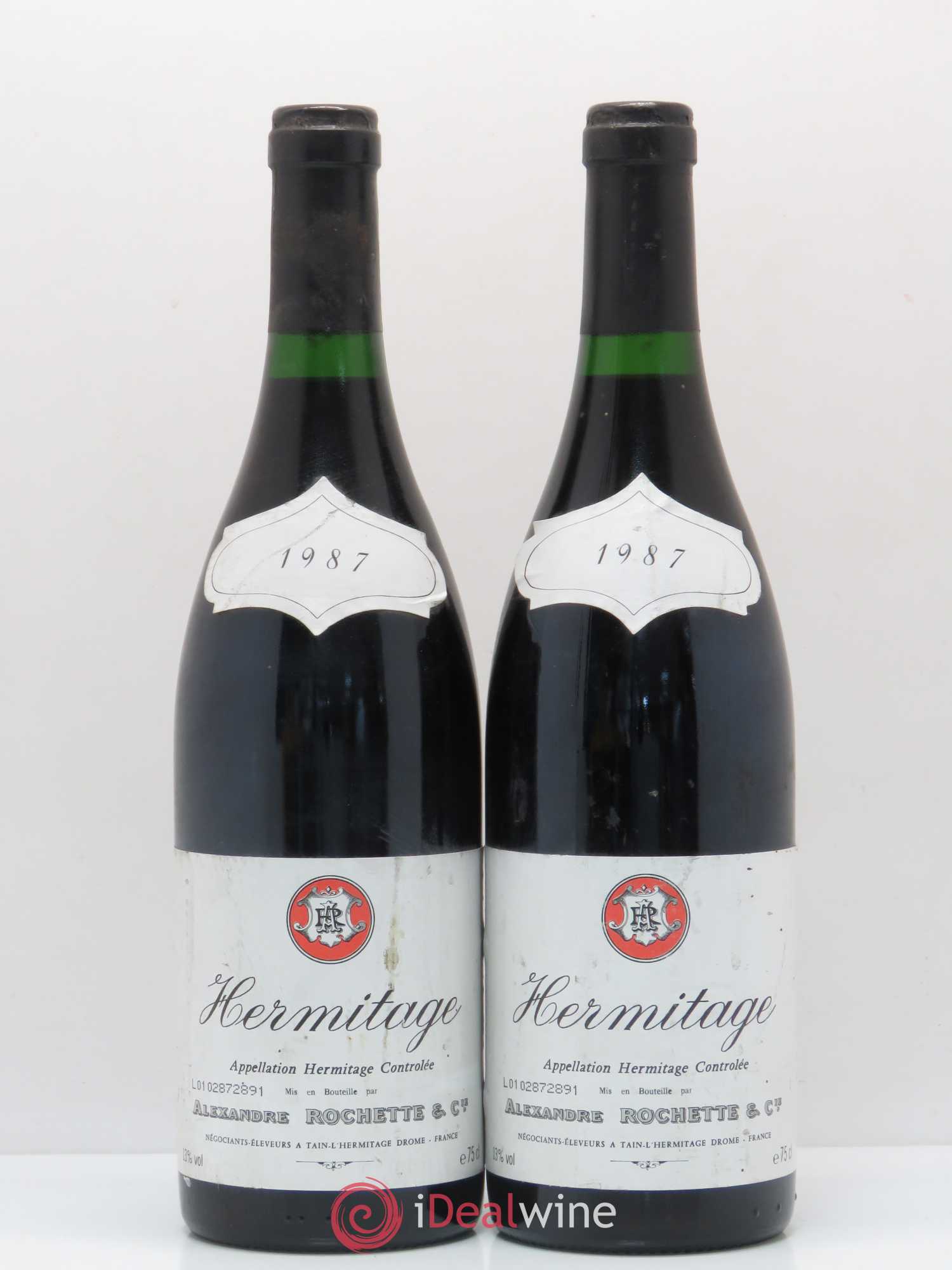 Hermitage A. Rochette & Cie 1987 - Lot de 2 bouteilles - 0