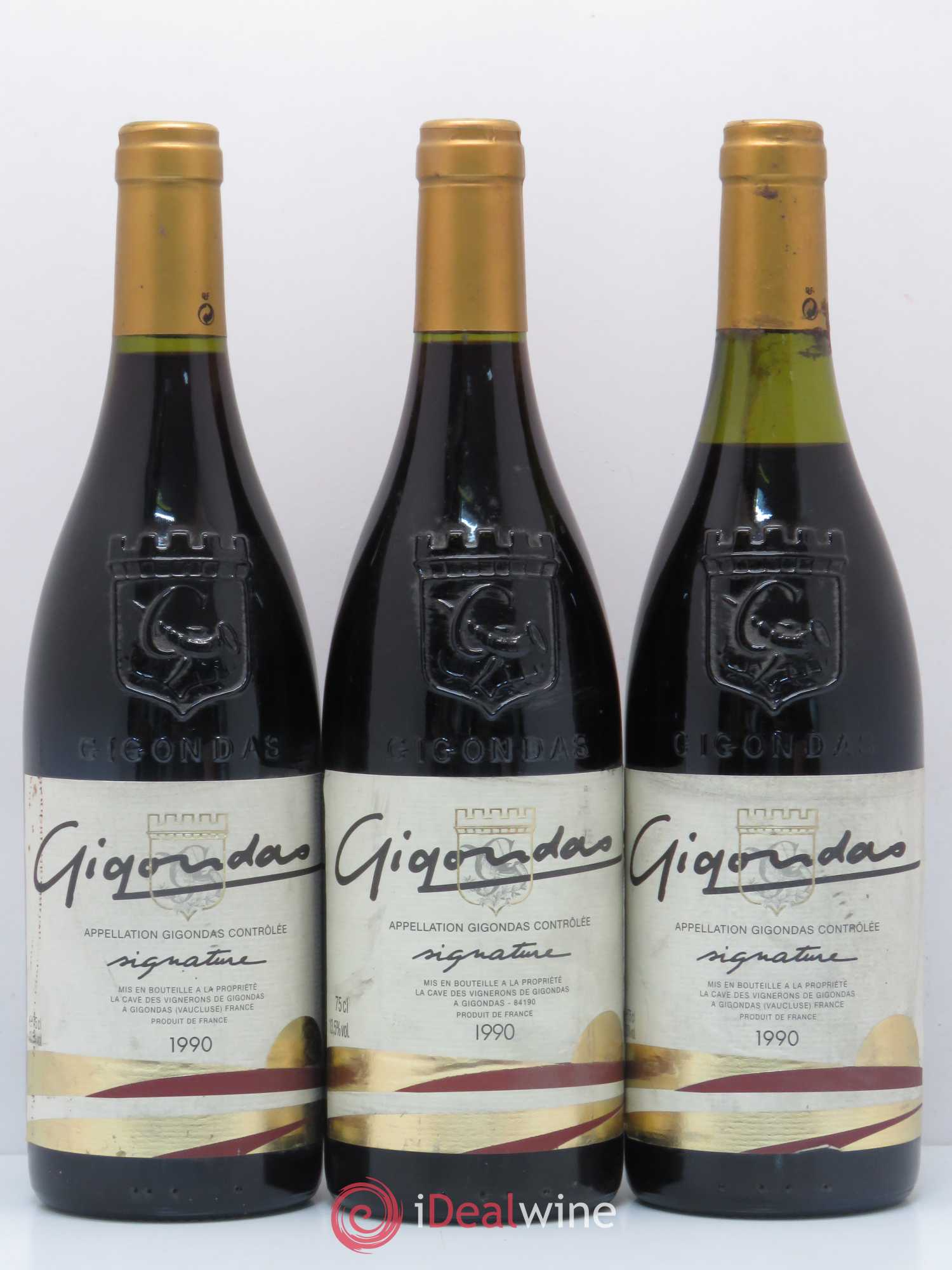 Gigondas Signature Vignerons 1990 - Lot de 3 bouteilles - 0