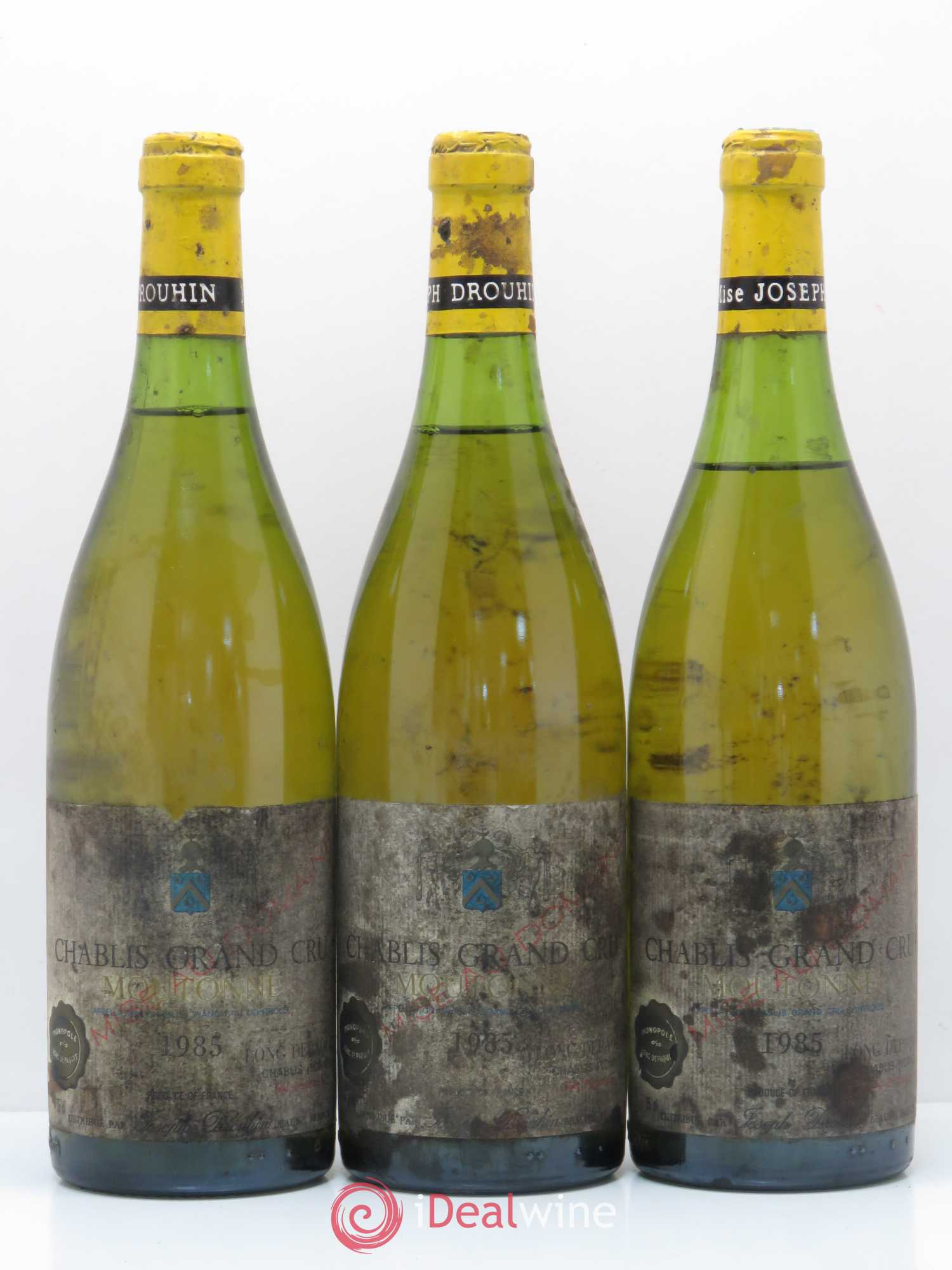 Chablis Grand Cru Moutonne Drouhin 1985 - Posten von 3 Flaschen - 0
