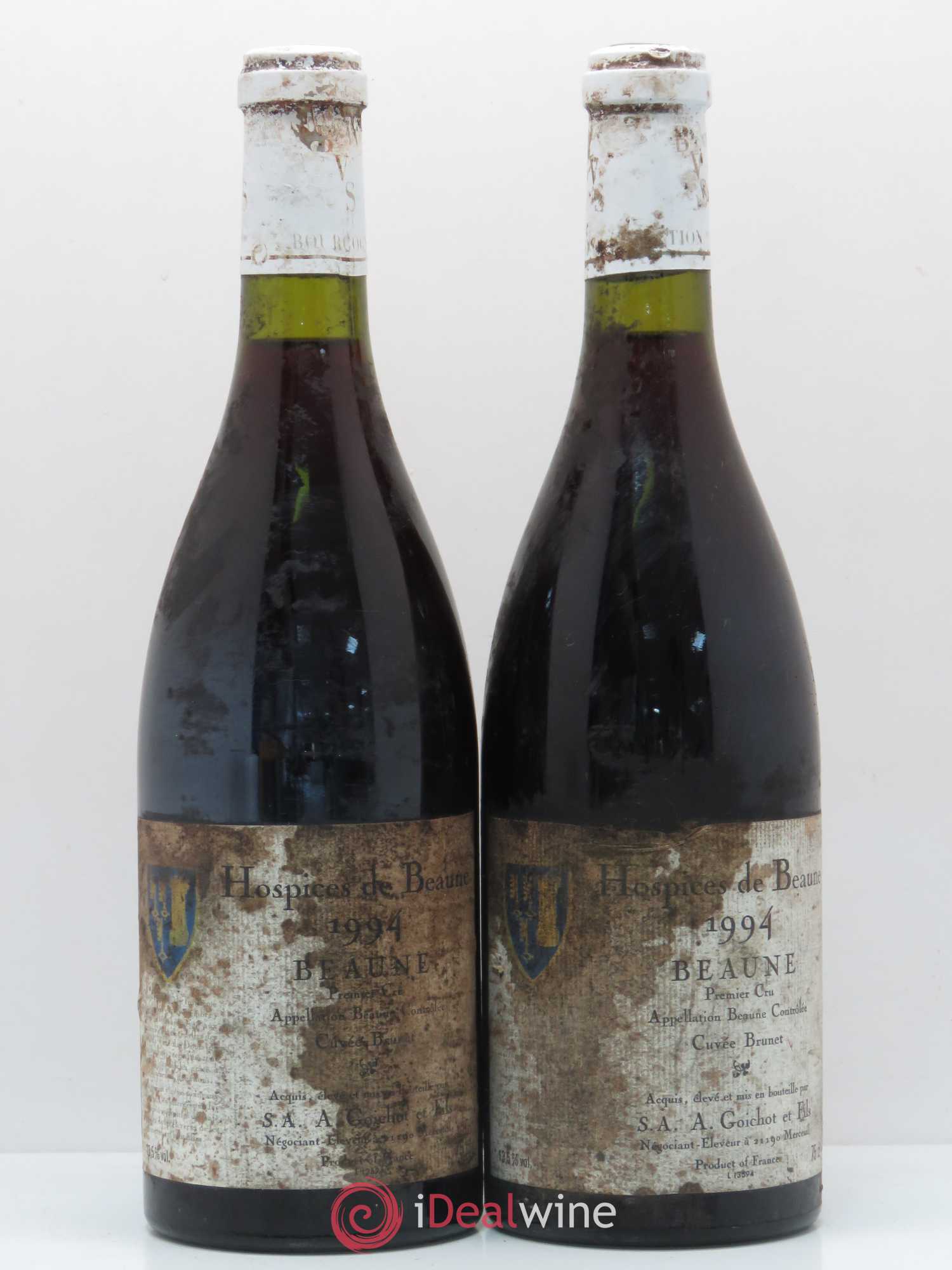Beaune 1er Cru Hospices de Beaune cuvée Brunet A. Goichot 1994 - Posten von 2 Flaschen - 0