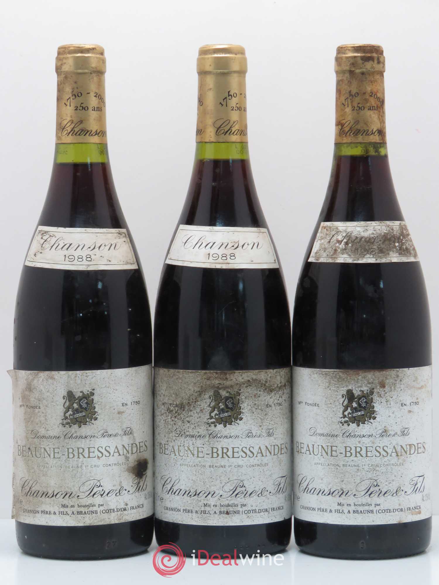 Beaune 1er Cru Bressandes Chanson 1988 - Posten von 3 Flaschen - 0