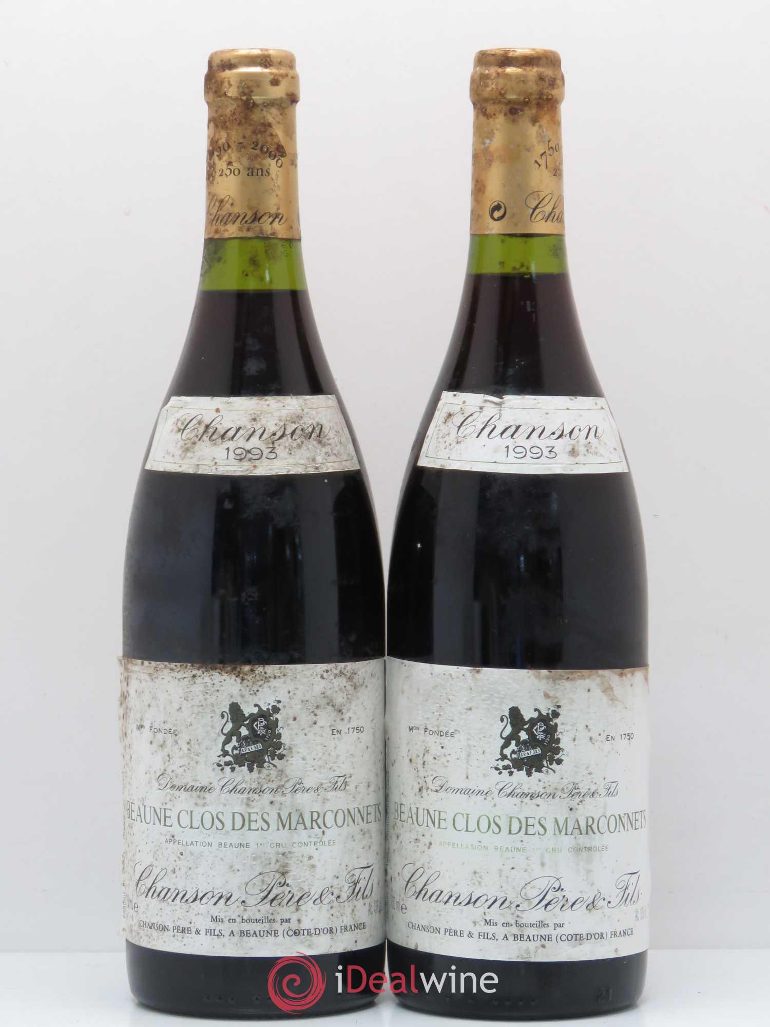 Beaune 1er Cru Clos des Marconnets Chanson 2000 - Lot de 2 bouteilles - 0
