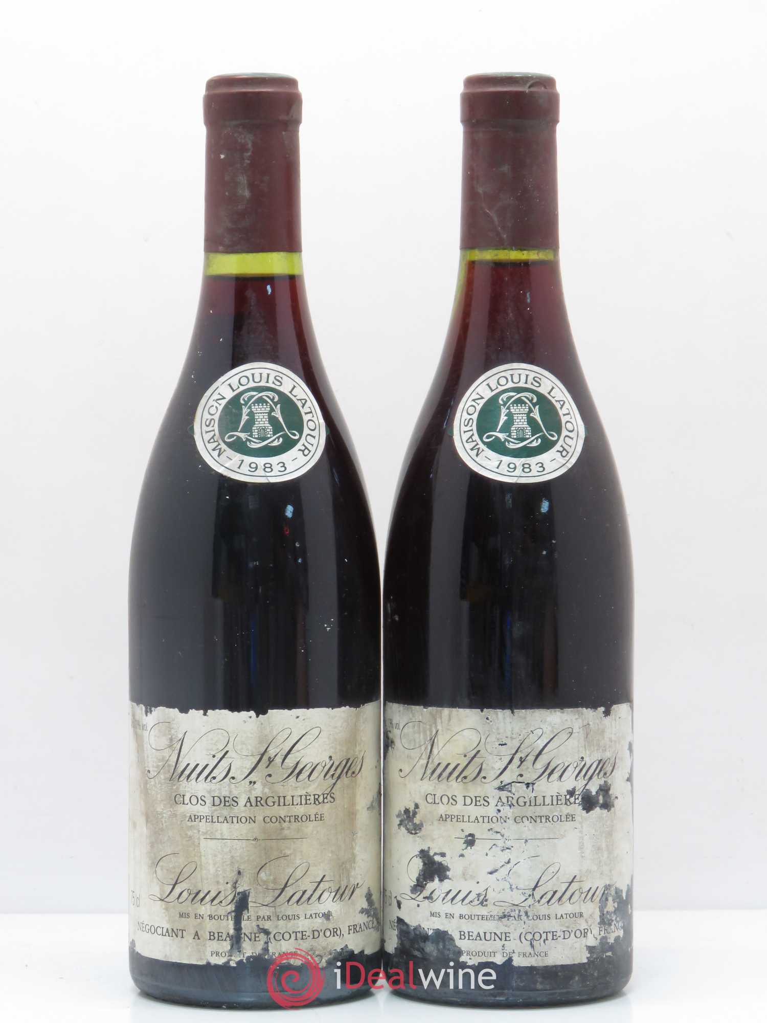 Nuits-Saint-Georges Louis Latour Clos des argilieres 1983 - Posten von 2 Flaschen - 0