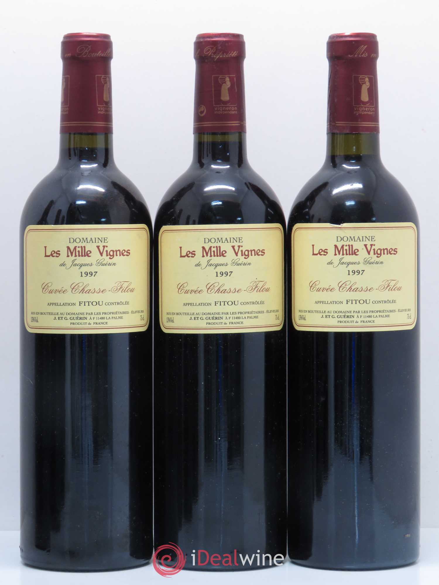 Languedoc Fitou Cuvée Chasse Dilou Domaine des Milles vignes 1997 - Posten von 6 Flaschen - 2