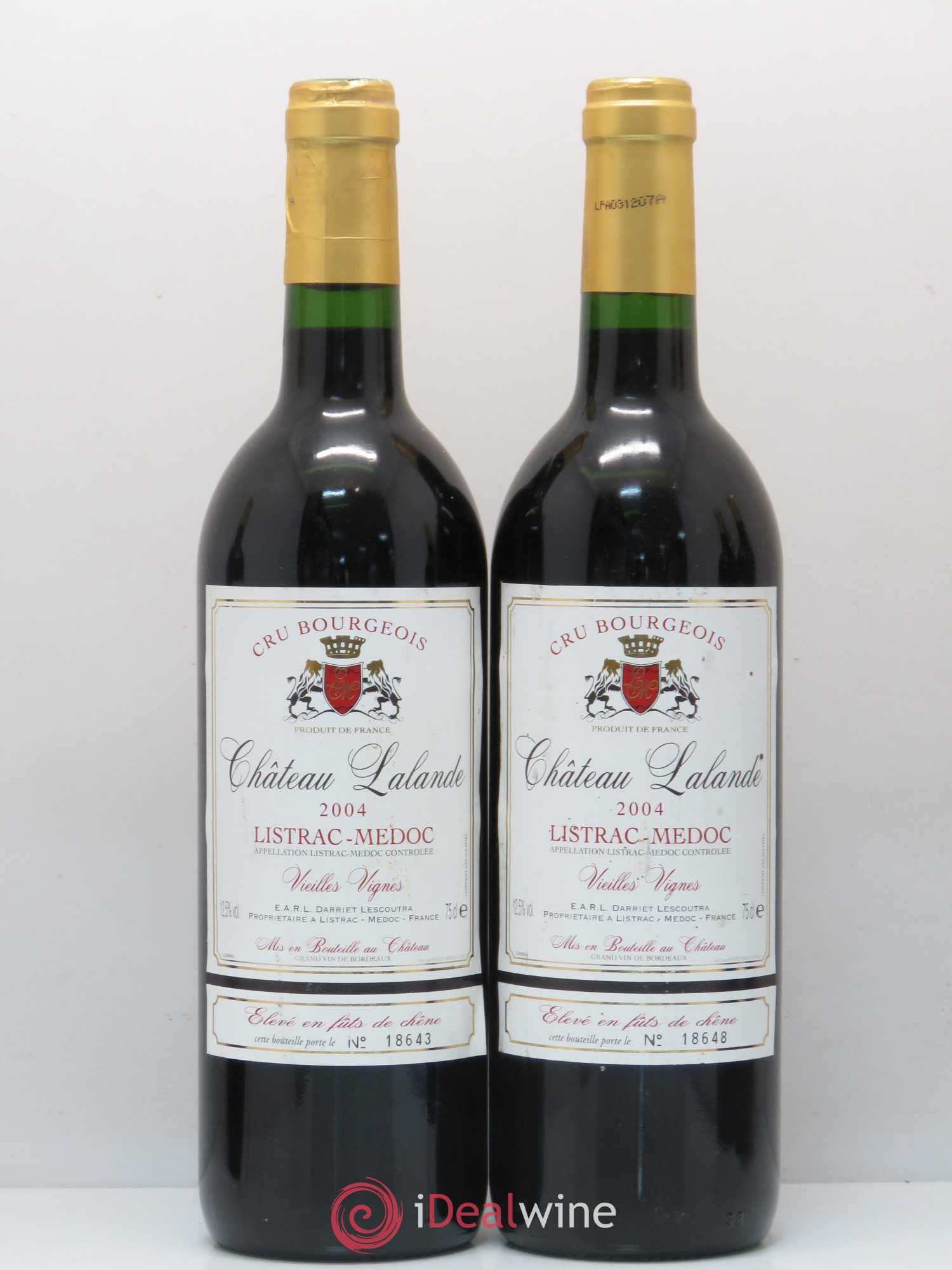 Listrac Château Lalande Vieilles vignes 2004 - Posten von 5 Flaschen - 2