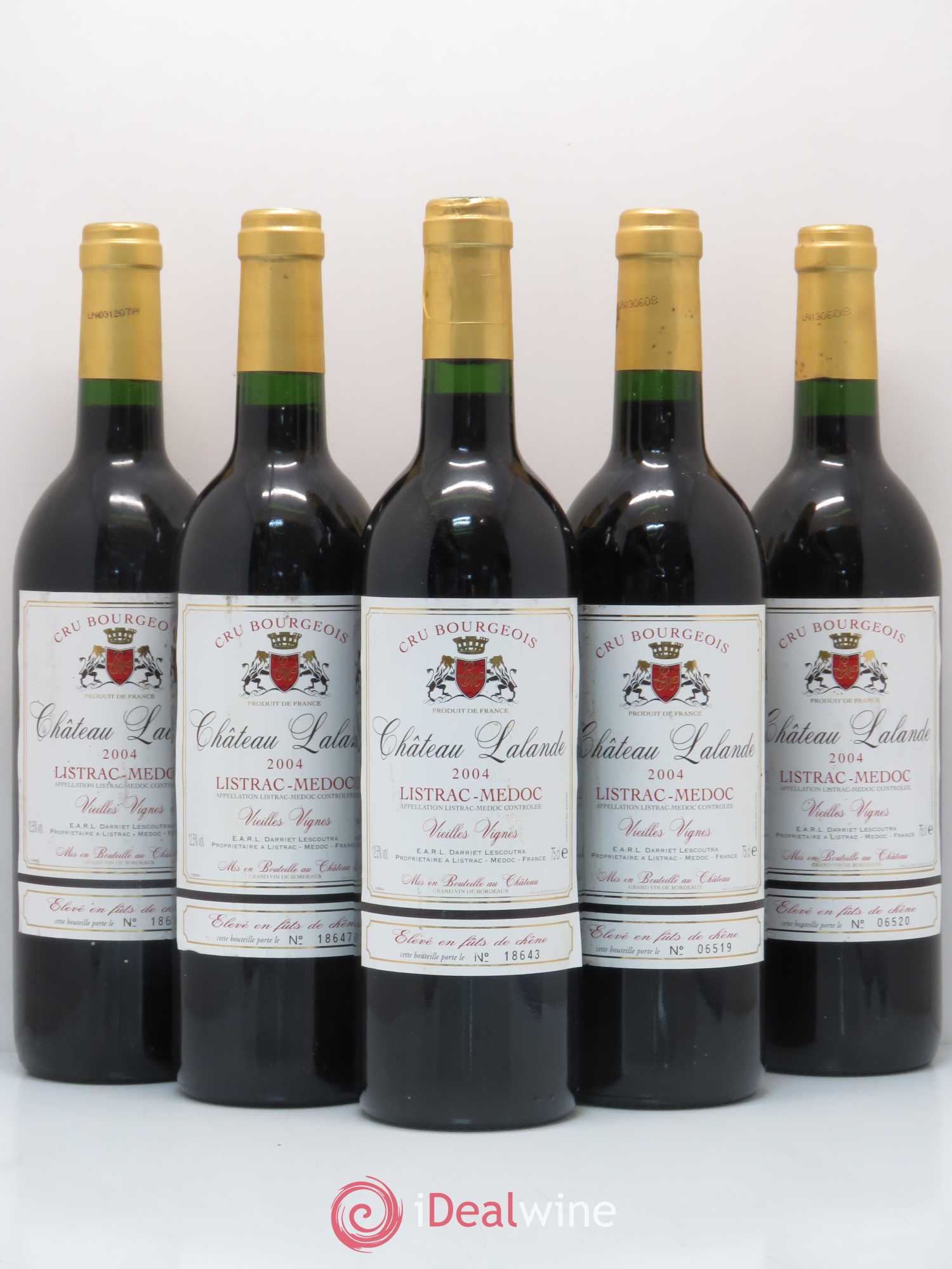 Listrac Château Lalande Vieilles vignes 2004 - Posten von 5 Flaschen - 0