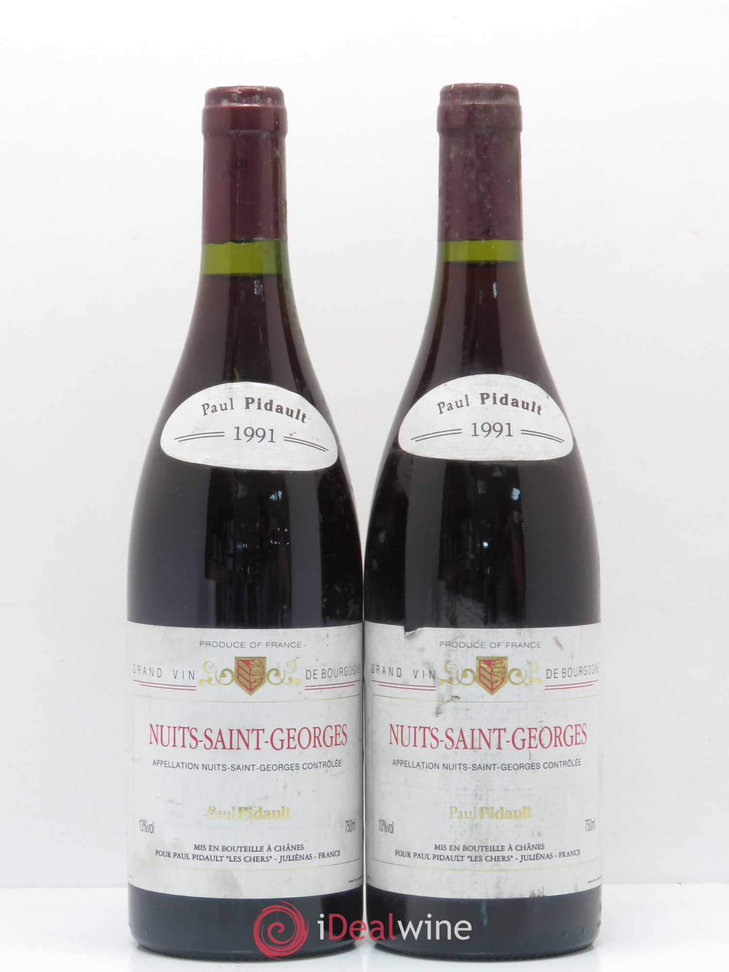 Nuits-Saint-Georges P. Pidault 1991 - Lot de 2 bouteilles - 0