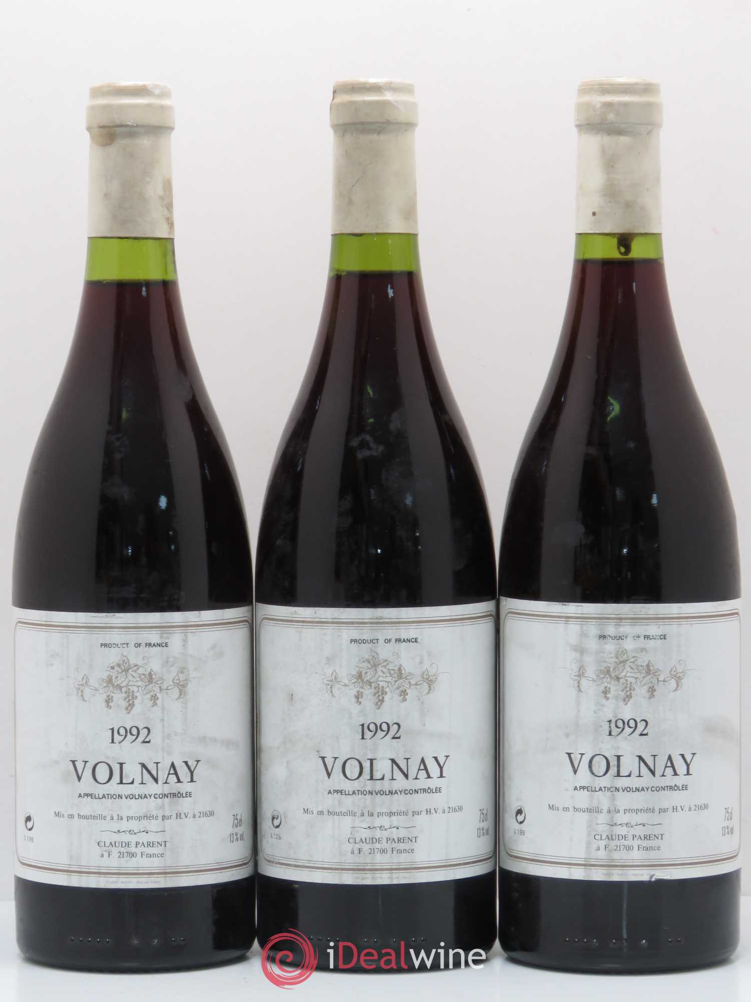 Volnay C. Parent 1992 - Posten von 3 Flaschen - 0