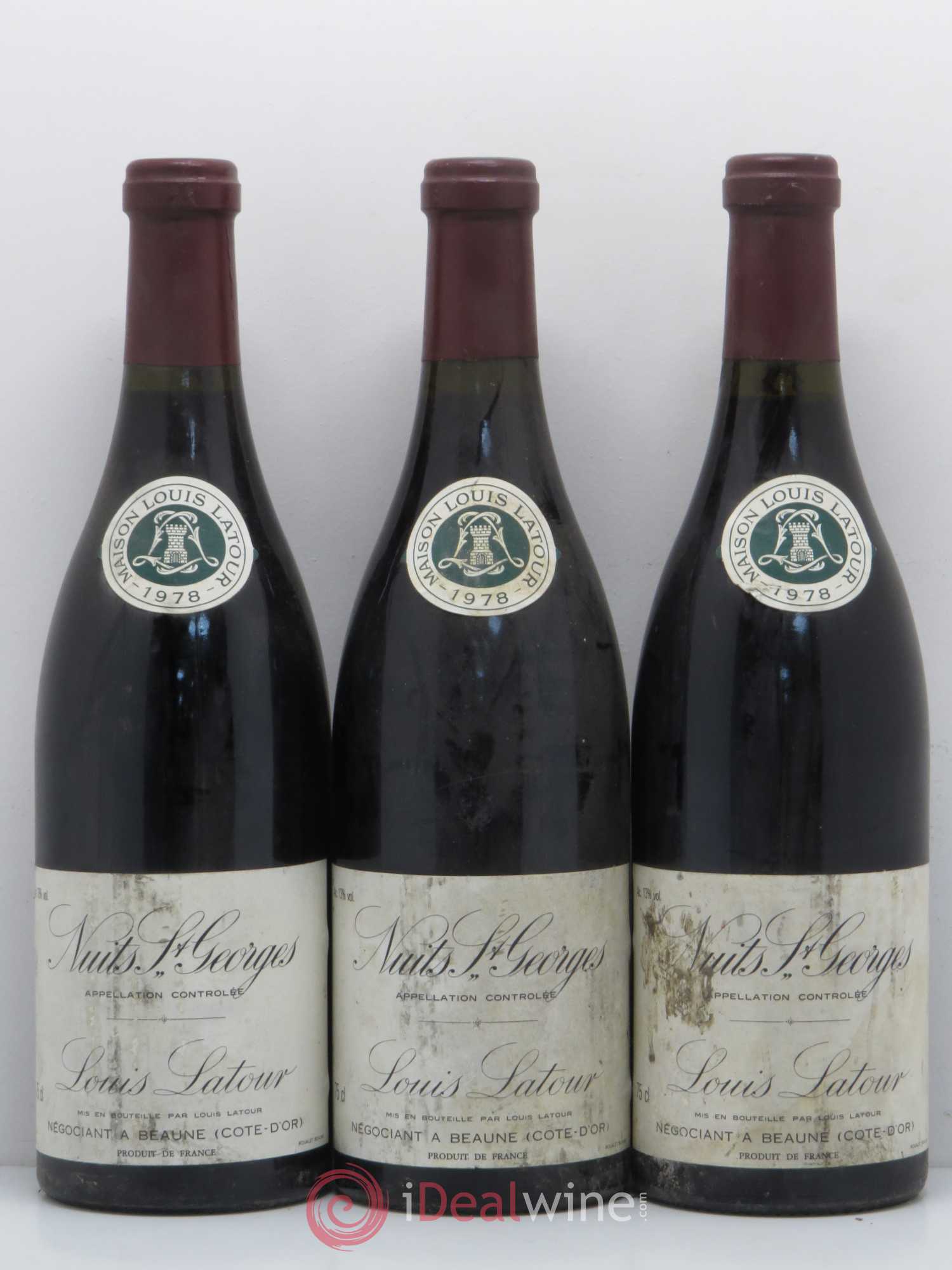 Nuits-Saint-Georges Louis Latour 1978 - Lot de 3 bouteilles - 0