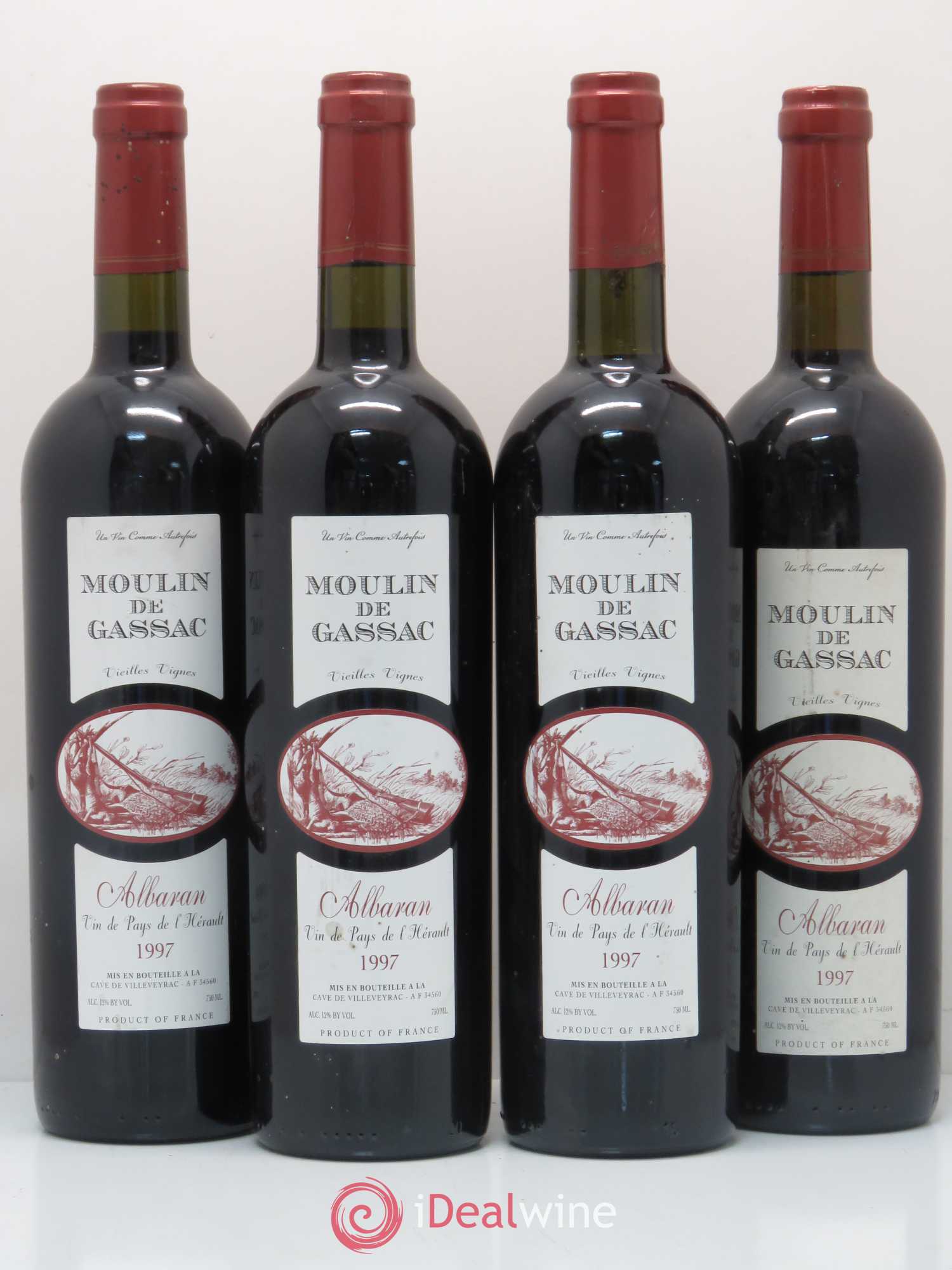 Pays d'Hérault Alberan Moulin de Gassac (sans prix de réserve) 1997 - Posten von 4 Flaschen - 0