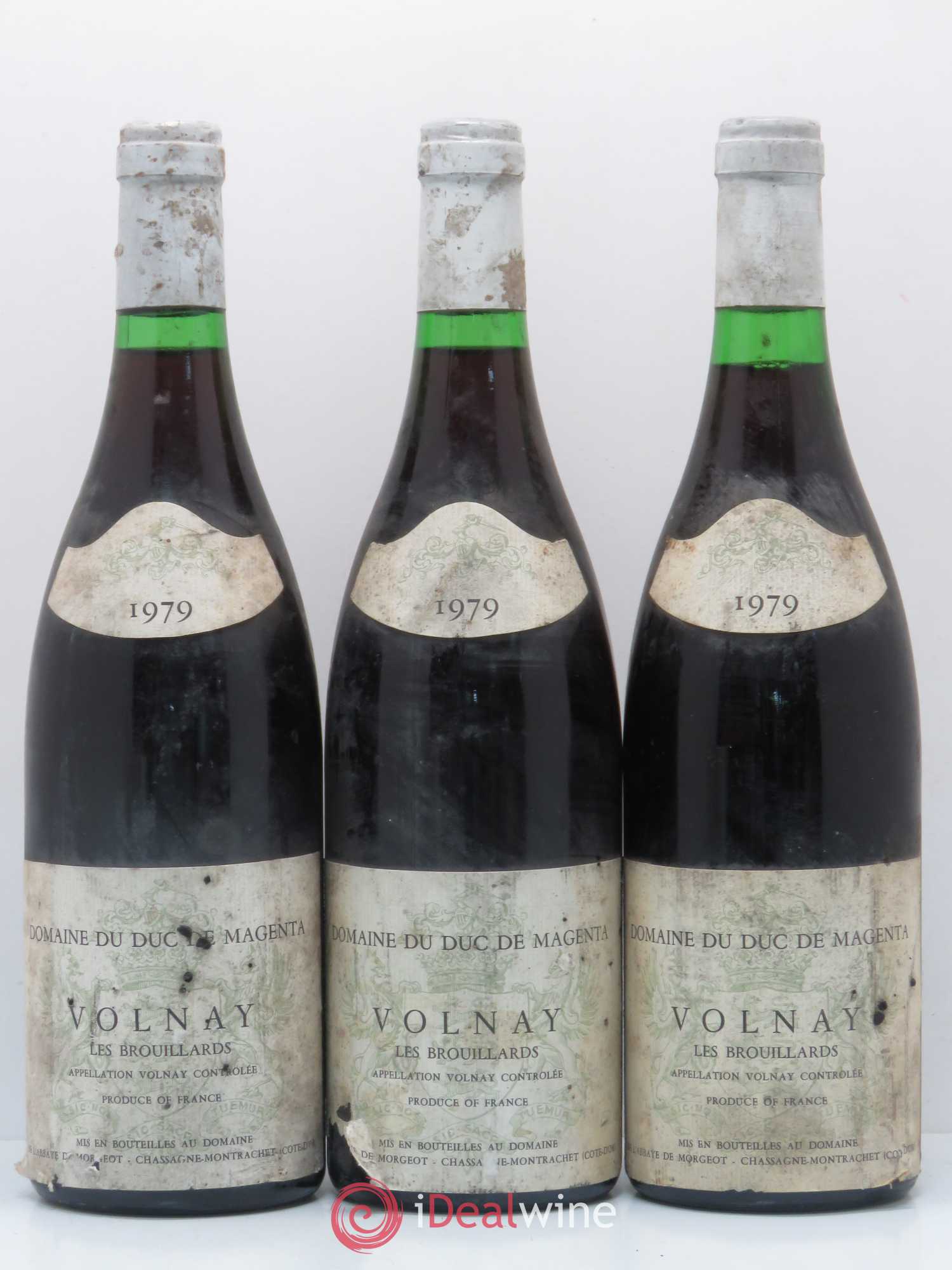 Volnay 1er Cru Les Brouillards Duc de Magenta 1979 - Posten von 3 Flaschen - 0