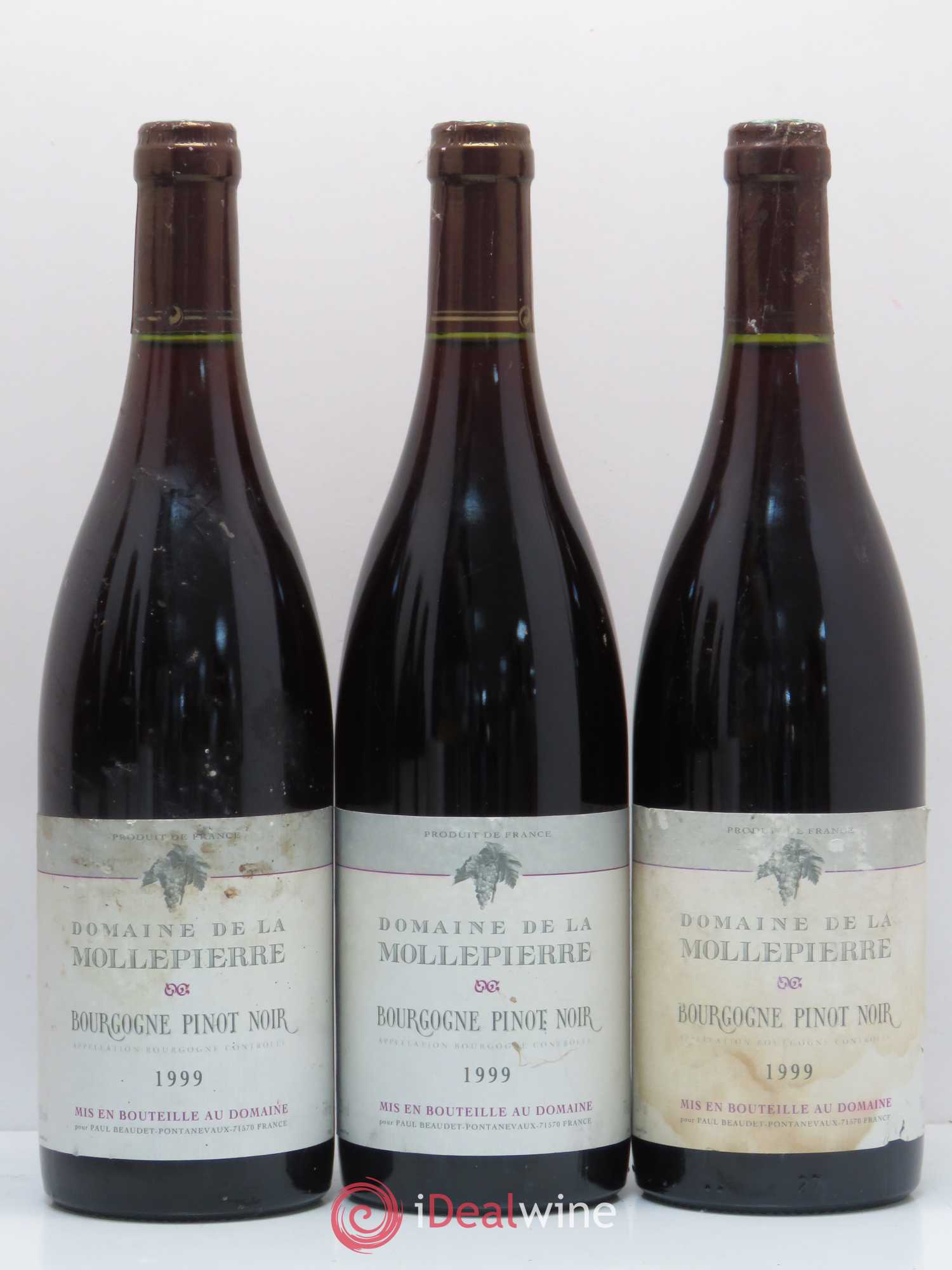 Bourgogne Domaine de Mollepierre P. Beaudet 1999 - Posten von 6 Flaschen - 2