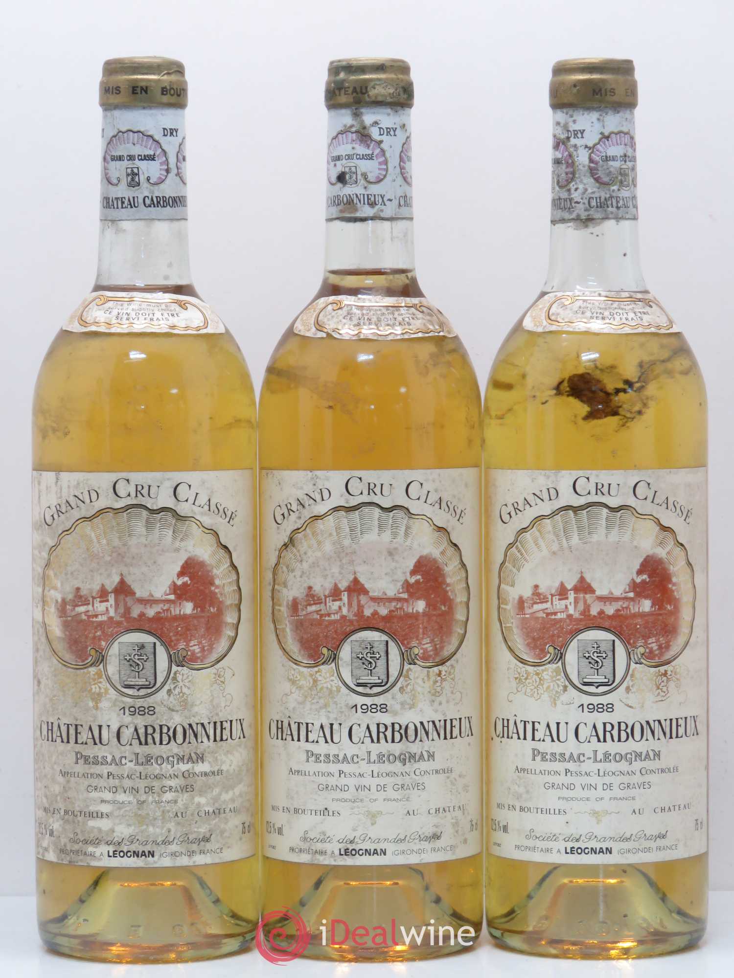 Château Carbonnieux Cru Classé de Graves 1988 - Lot de 5 bouteilles - 1