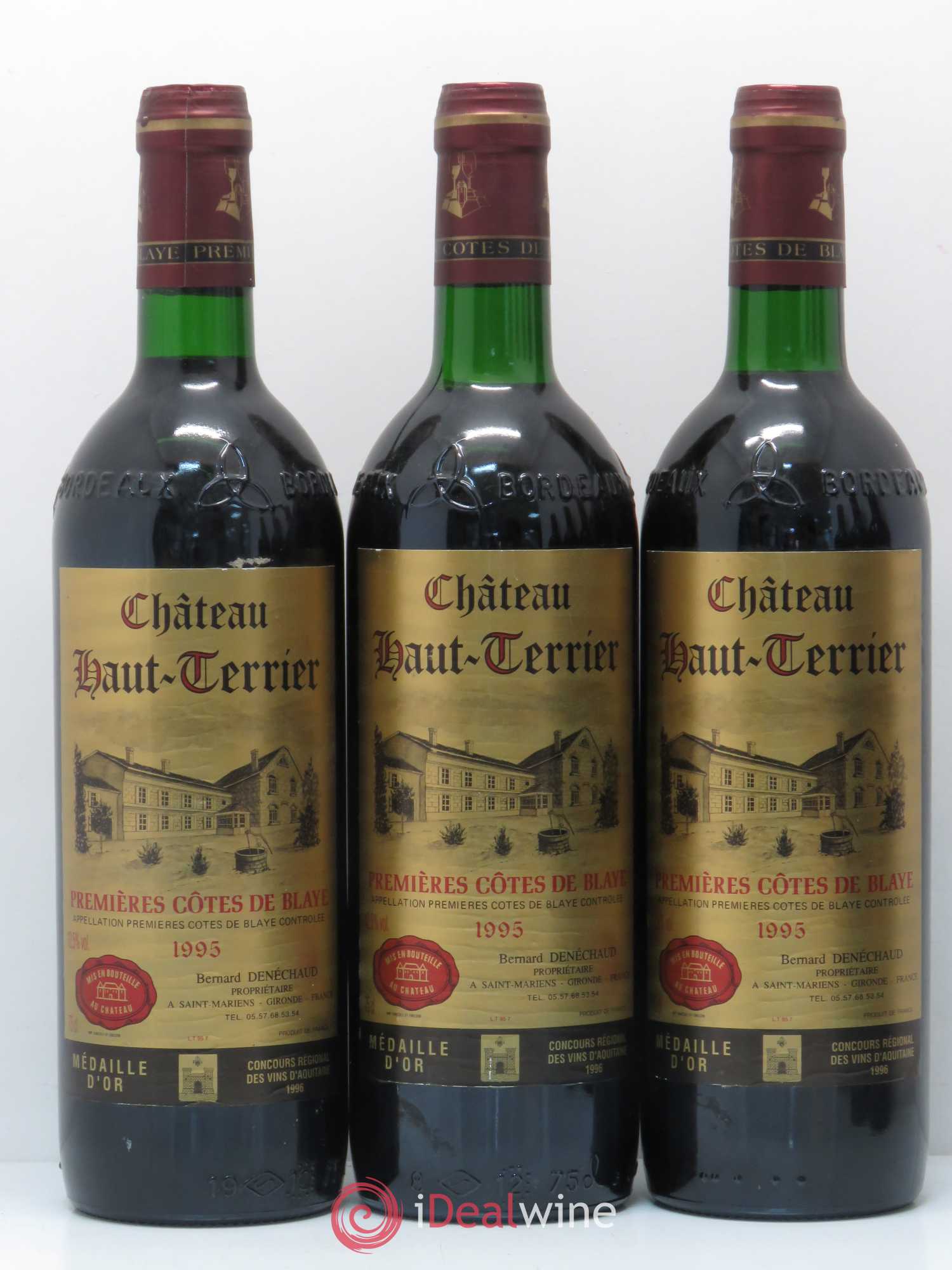 Premières-Côtes-de-Blaye (Blaye-Côtes-de-Bordeaux) Chateau Haut Terrier 1995 - Lot de 6 bouteilles - 1