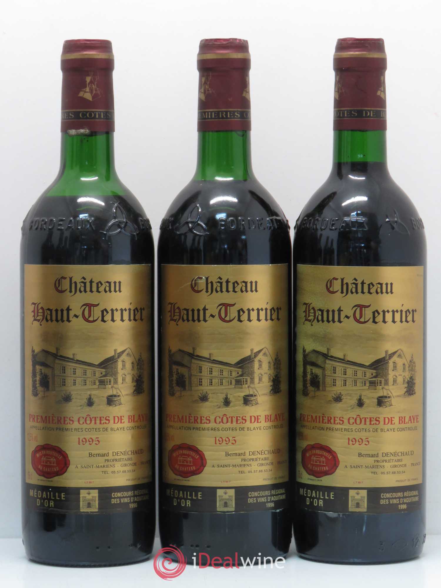 Premières-Côtes-de-Blaye (Blaye-Côtes-de-Bordeaux) Chateau Haut Terrier 1995 - Lot de 6 bouteilles - 2