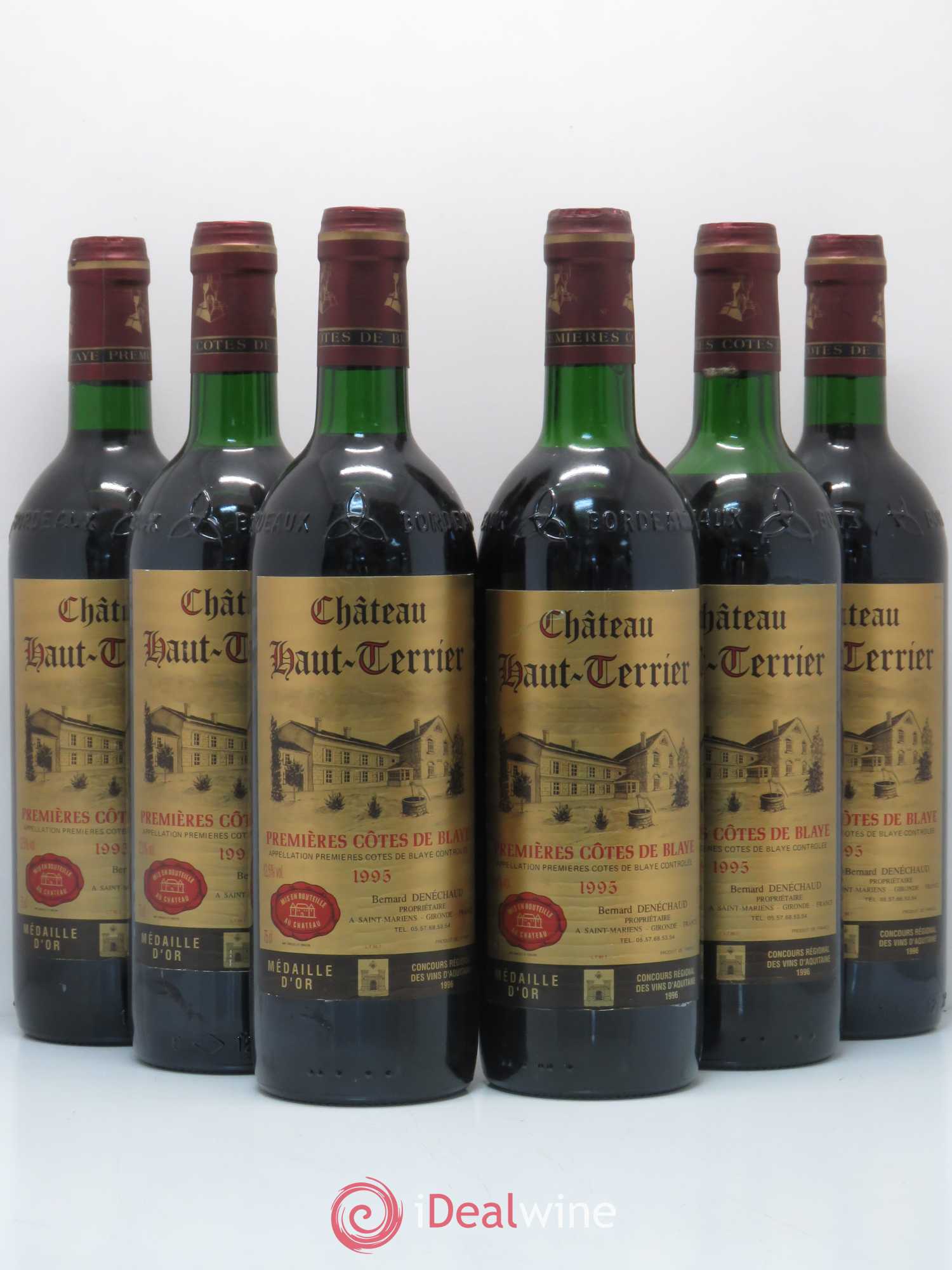 Premières-Côtes-de-Blaye (Blaye-Côtes-de-Bordeaux) Chateau Haut Terrier 1995 - Lot de 6 bouteilles - 0