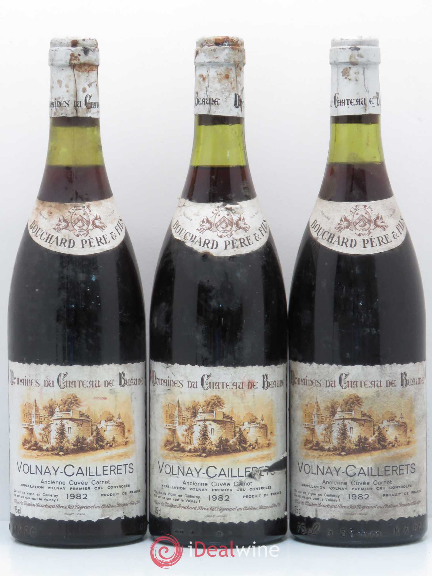 Volnay 1er Cru Caillerets - Ancienne Cuvée Carnot Bouchard Père & Fils 1982 - Lot de 3 bouteilles - 0