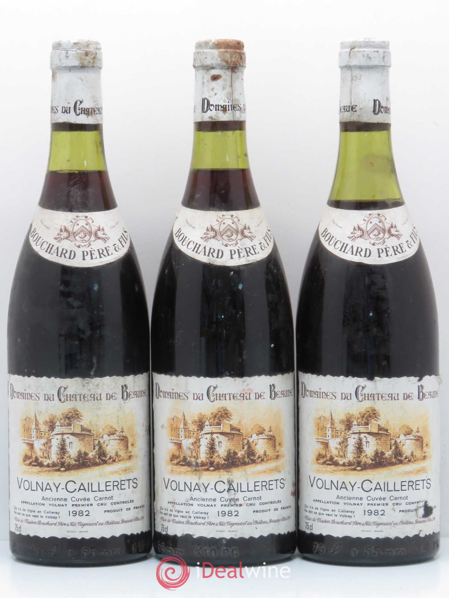 Volnay 1er Cru Caillerets - Ancienne Cuvée Carnot Bouchard Père & Fils 1982 - Lot de 3 bouteilles - 0