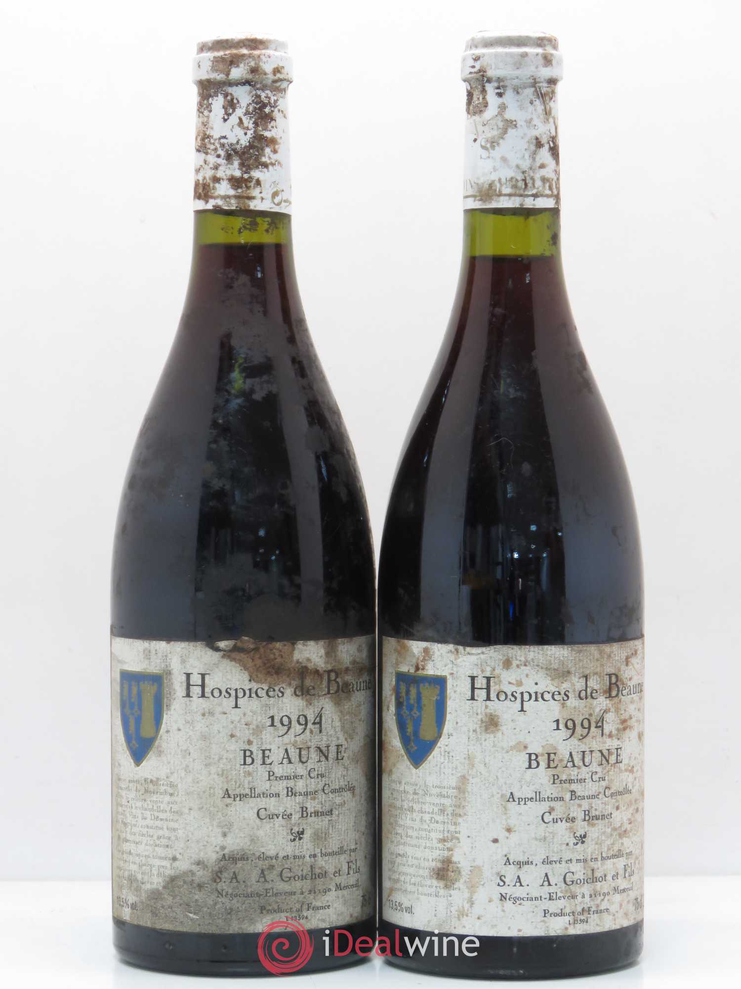 Beaune 1er Cru Hospices de Beaune cuvée Brunet A. Goichot 1994 - Posten von 2 Flaschen - 0